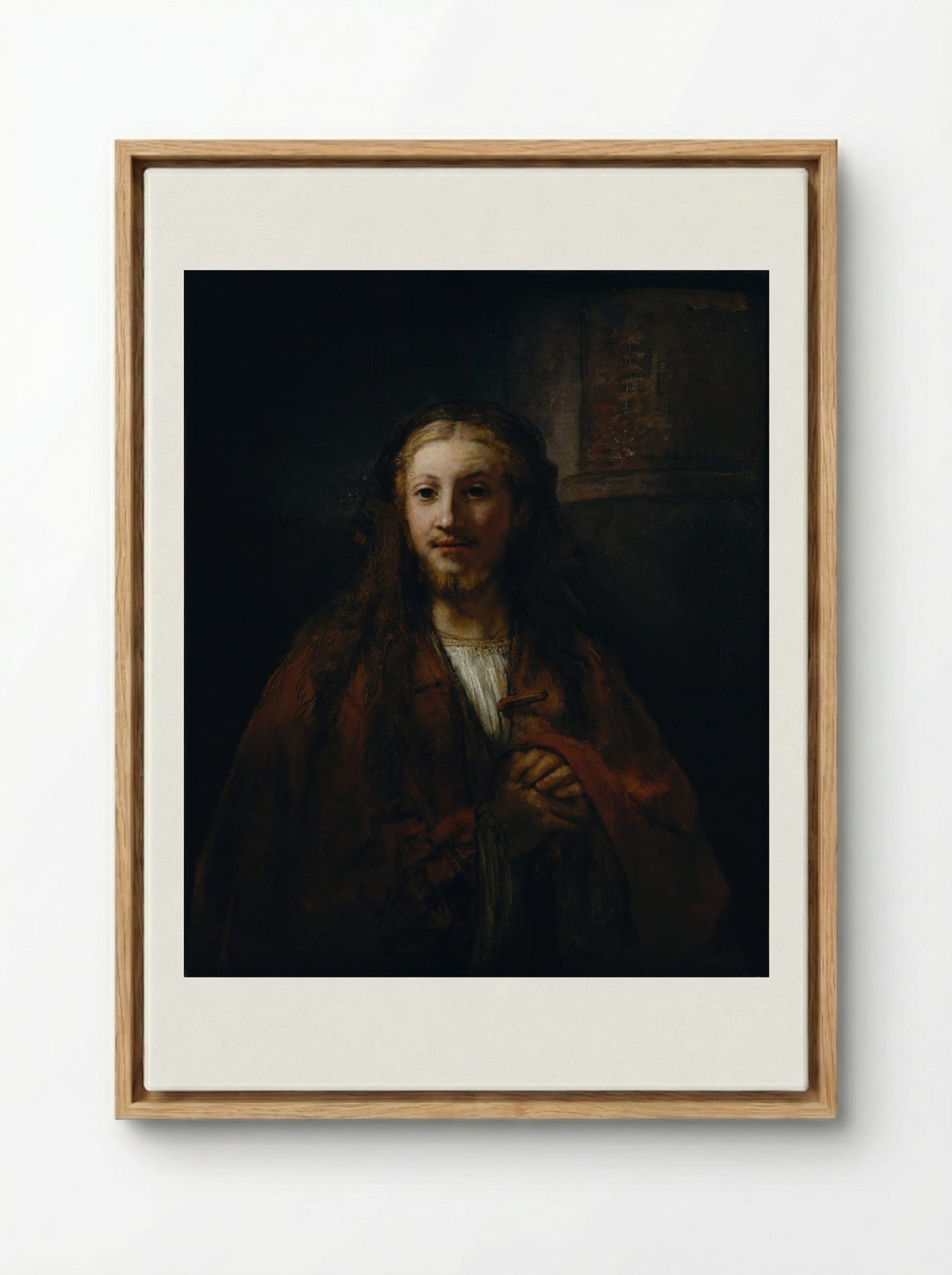 Head of Christ - Rembrandt van Rijn - Framed Canvas Wood