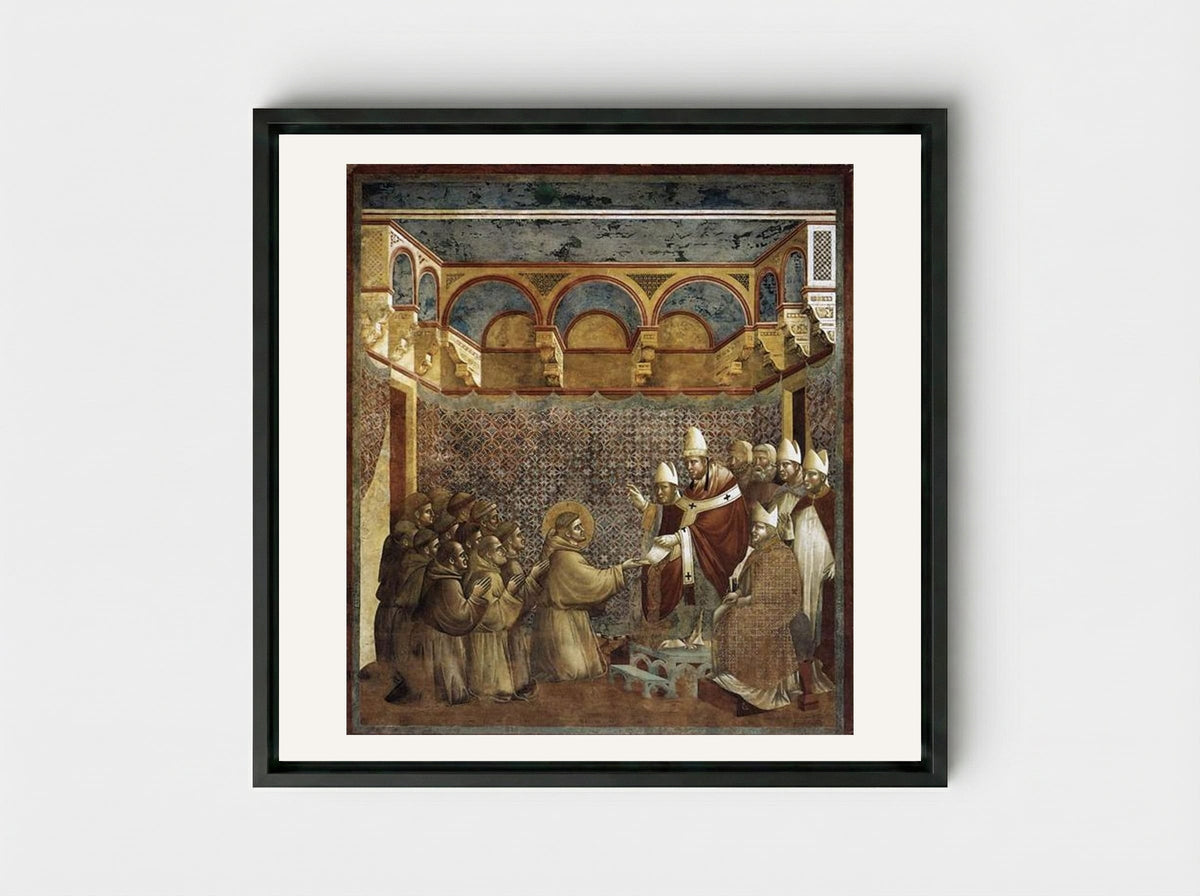 Confirmation of the Rule - Giotto di Bondone - Framed Canvas Black