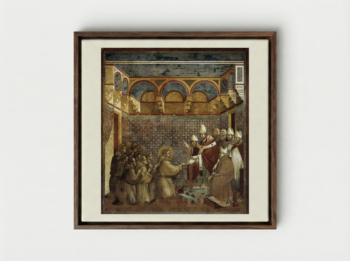 Confirmation of the Rule - Giotto di Bondone - Framed Canvas Dark Wood