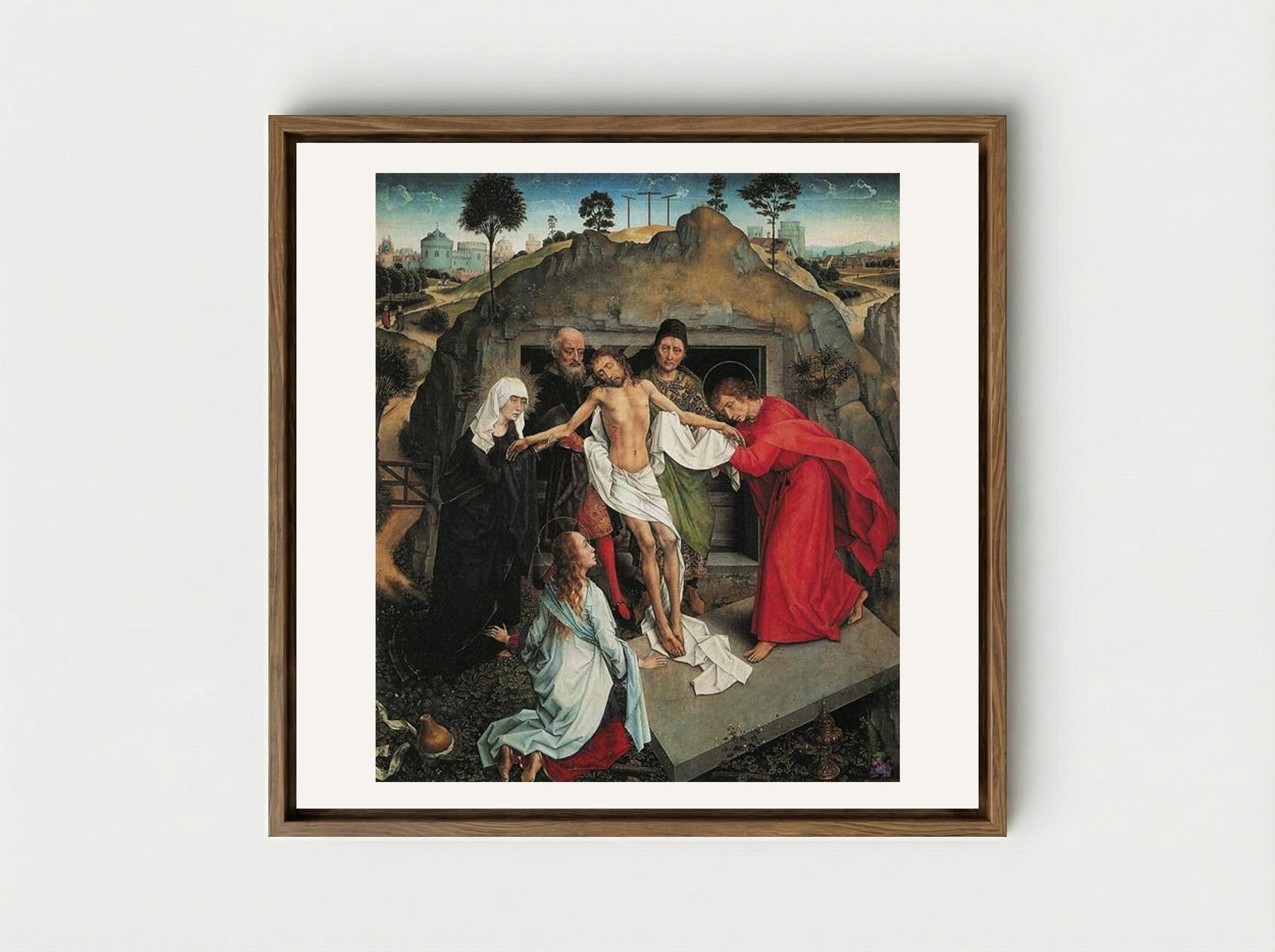 Lamentation of Christ - Rogier van der Weyden - Framed Canvas Wood
