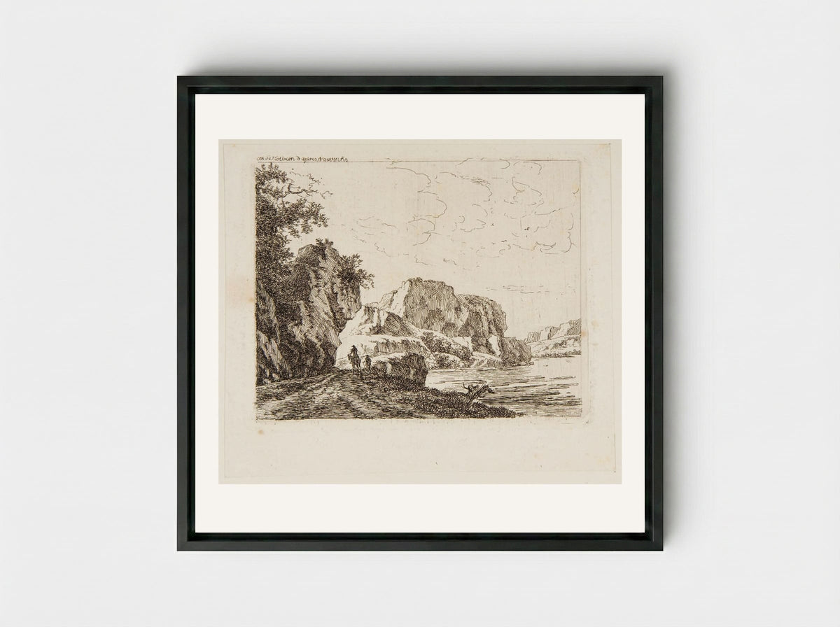 Road Along the Shore - Thérèse Holbein - Framed Canvas Black