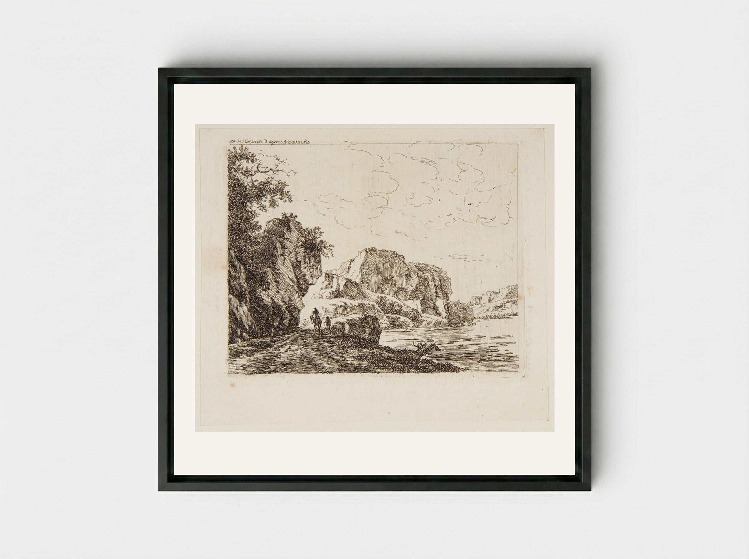 Road Along the Shore - Thérèse Holbein - Framed Canvas Black