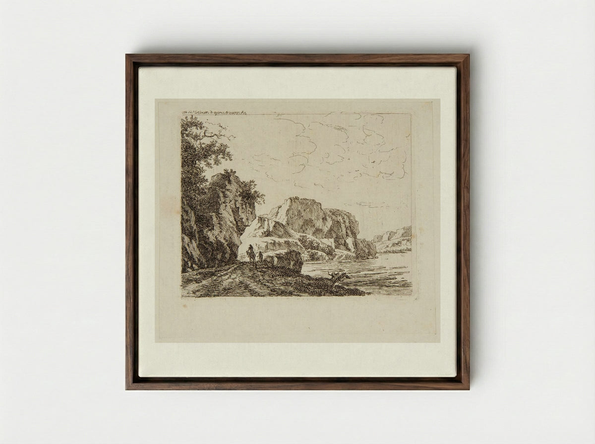 Road Along the Shore - Thérèse Holbein - Framed Canvas Dark Wood