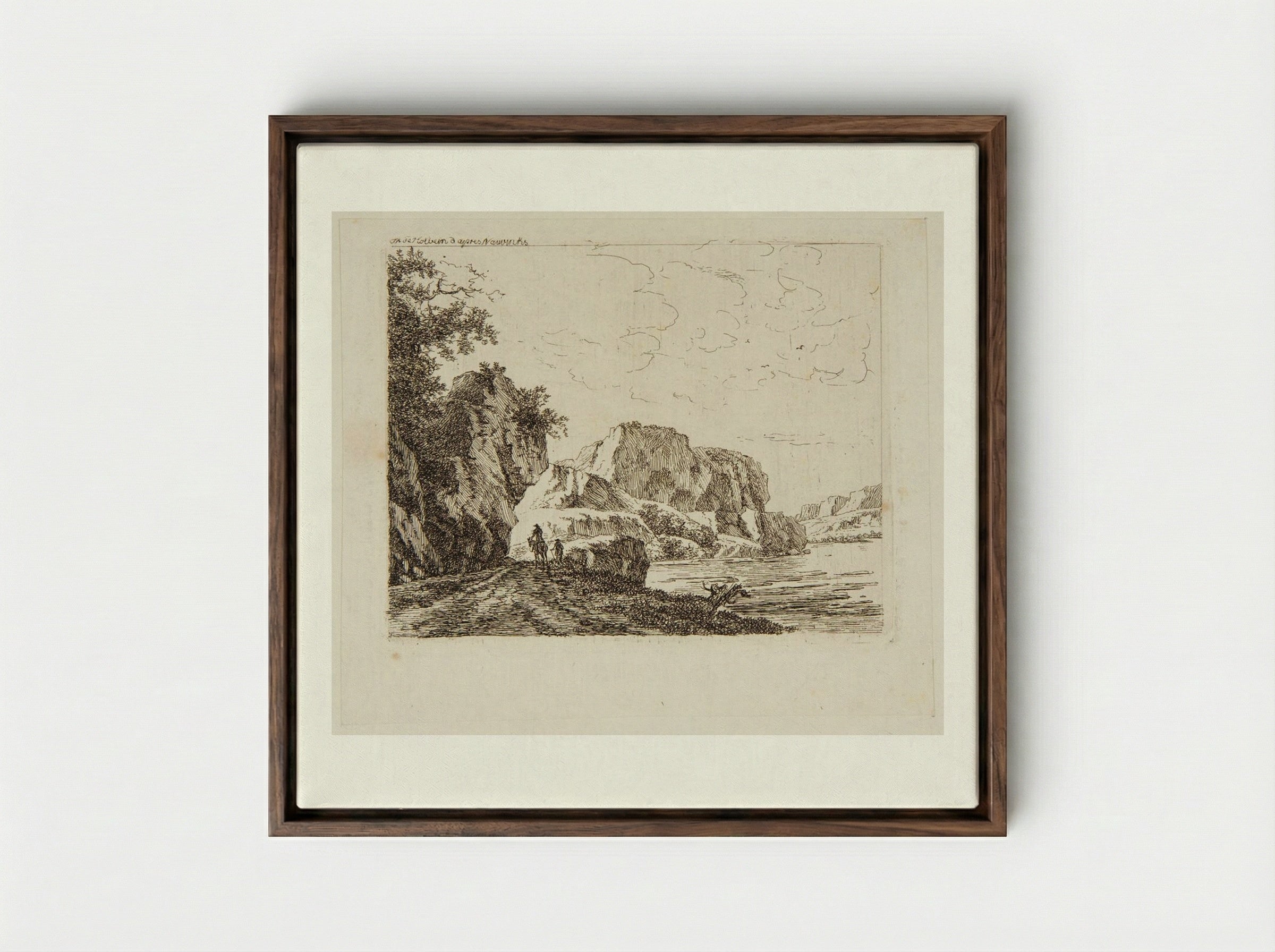 Road Along the Shore - Thérèse Holbein - Framed Canvas Dark Wood