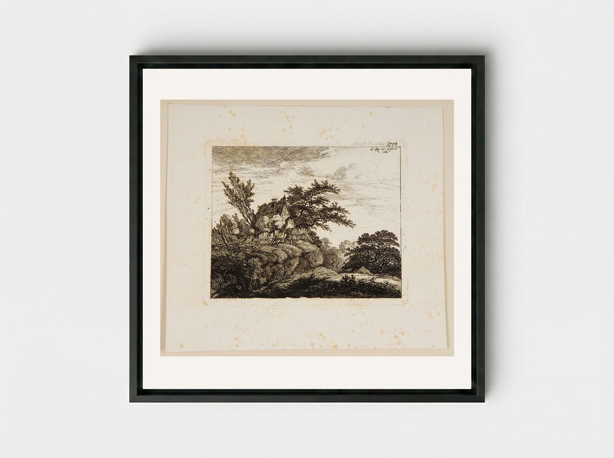 Village Scene (Dorf Partie No. 14) - Johann Philipp Wilhelm Lenz - Framed Canvas Black