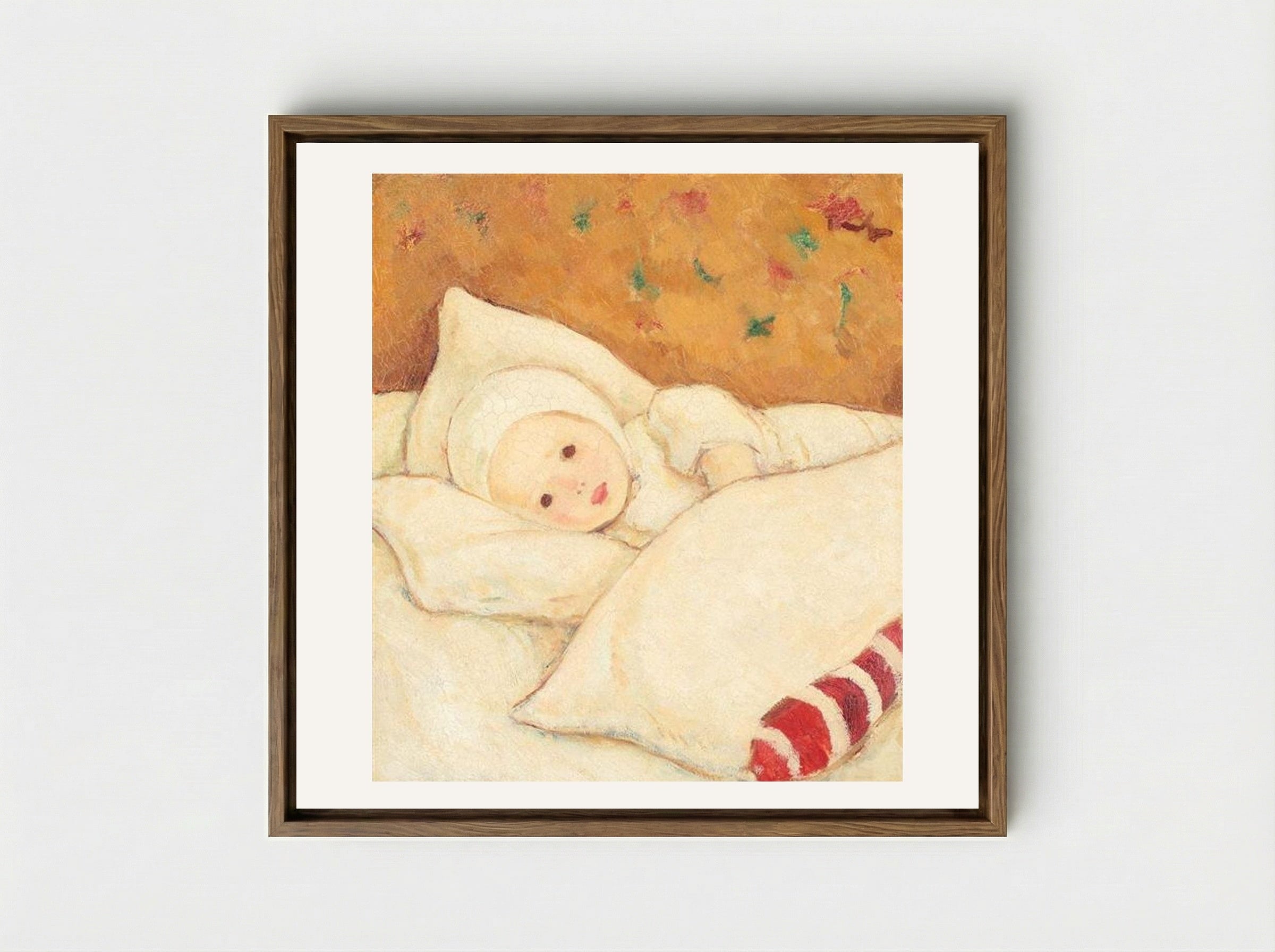 Girl in White - Nicolae Tonitza - Framed Canvas Wood