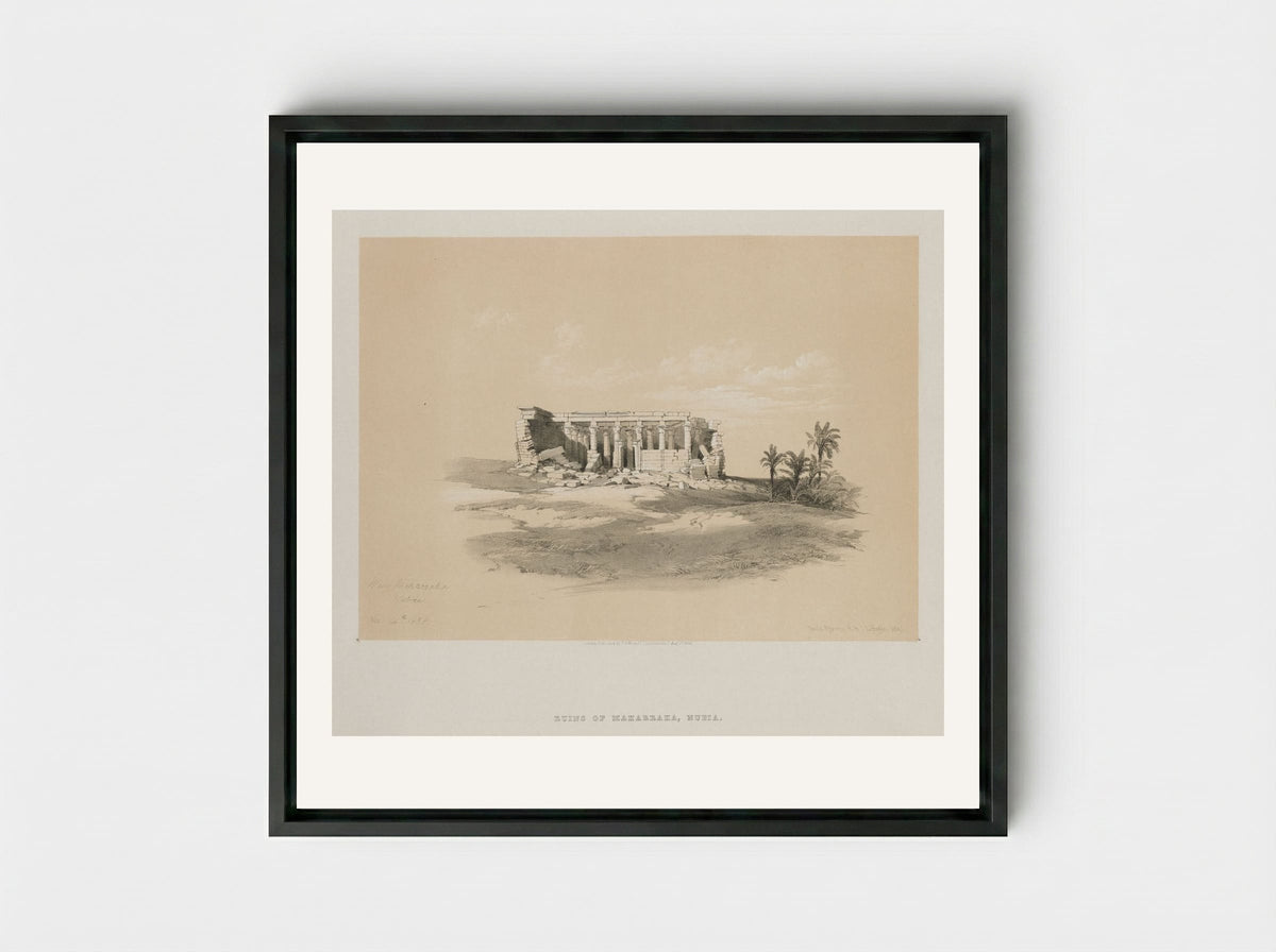 Ruins of Maharraka, Nubia - Louis Haghe - Framed Canvas Black