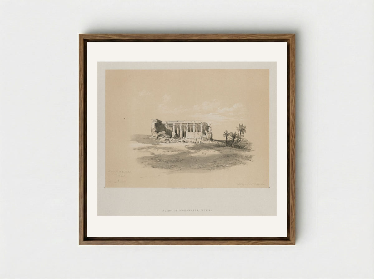Ruins of Maharraka, Nubia - Louis Haghe - Framed Canvas Wood