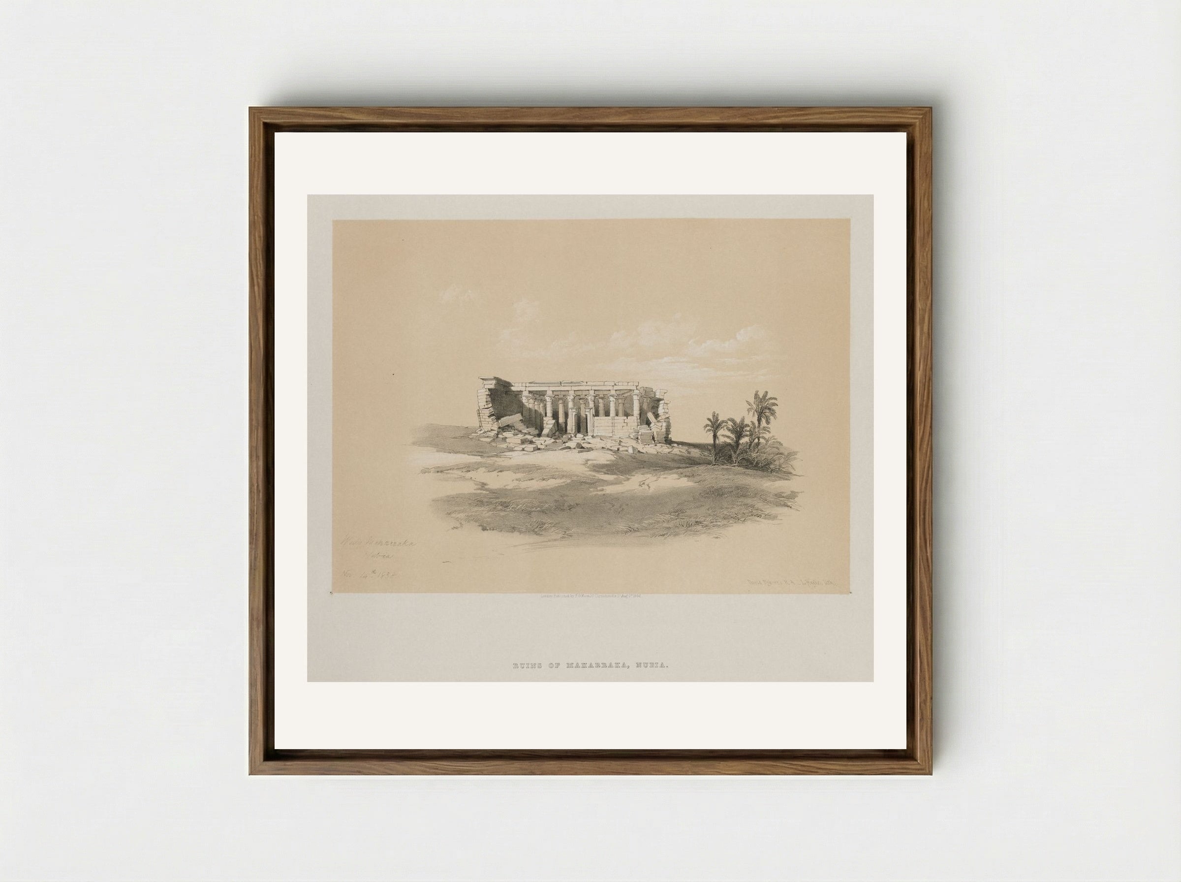 Ruins of Maharraka, Nubia - Louis Haghe - Framed Canvas Wood