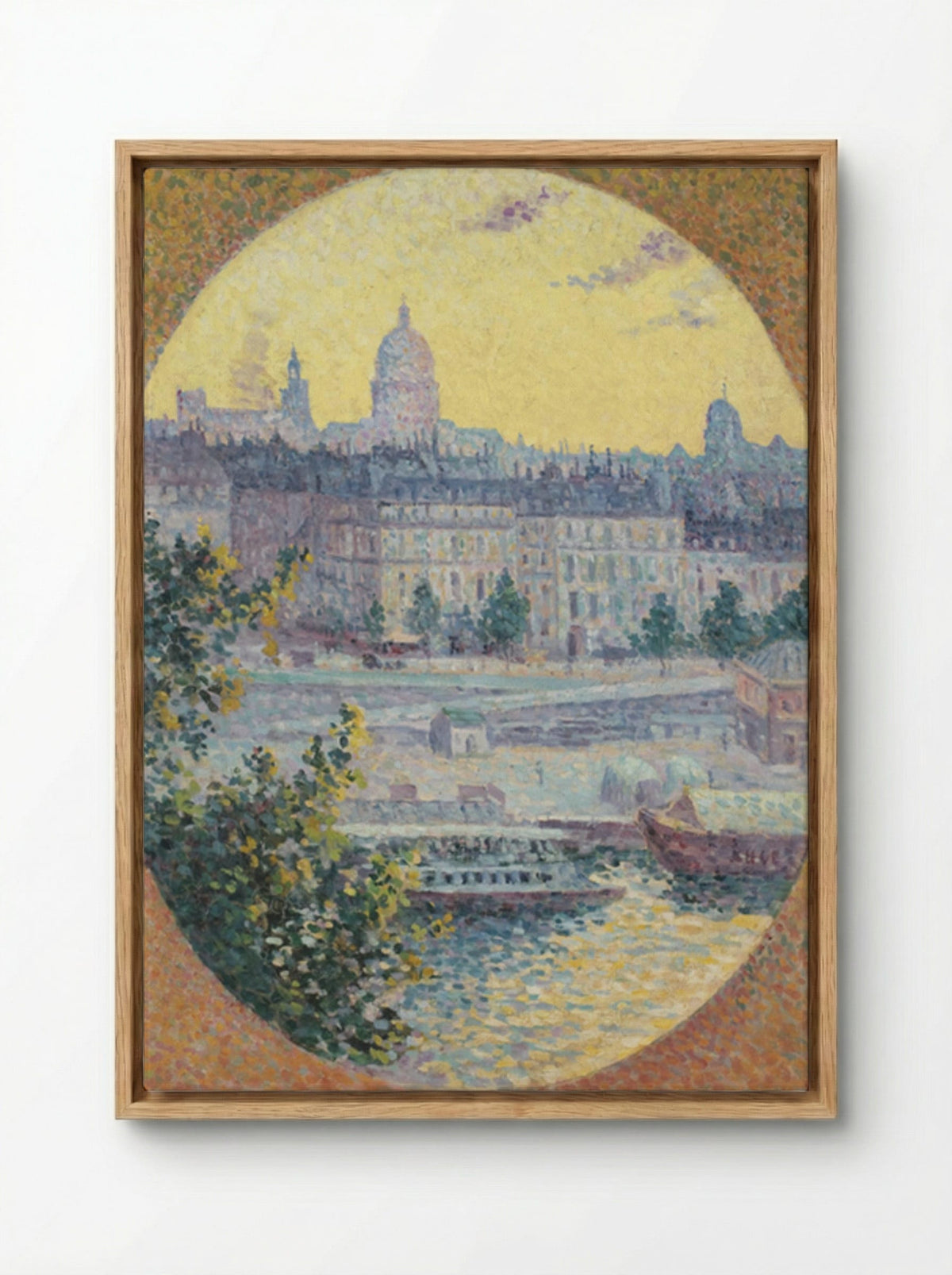 Le Quai Montebello Et La Colline Sainte-geneviève, Paris - Maximilien Luce - Framed Canvas Wood