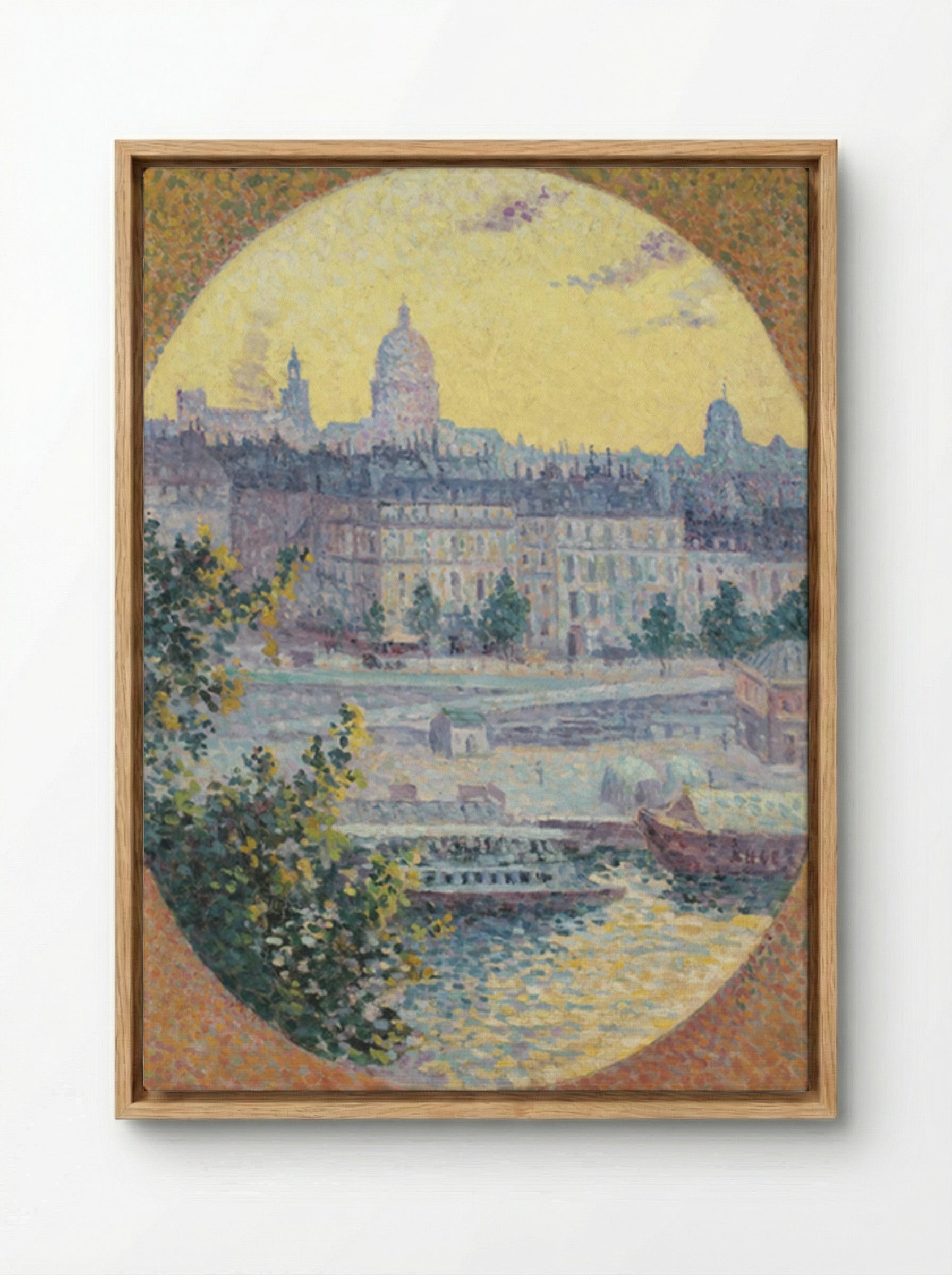 Le Quai Montebello Et La Colline Sainte-geneviève, Paris - Maximilien Luce - Framed Canvas Wood
