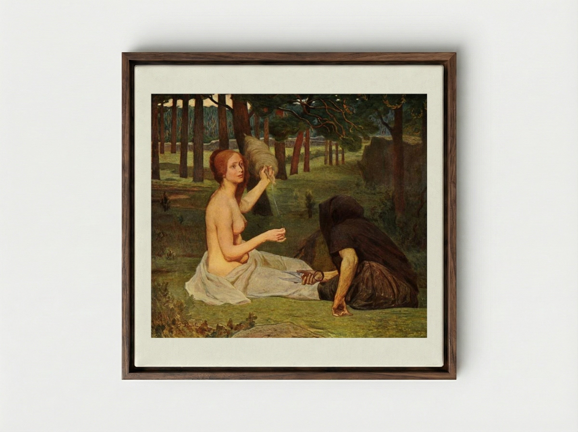 Fate, Life, Truth, Beauty - Georg Pauli - Framed Canvas Dark Wood