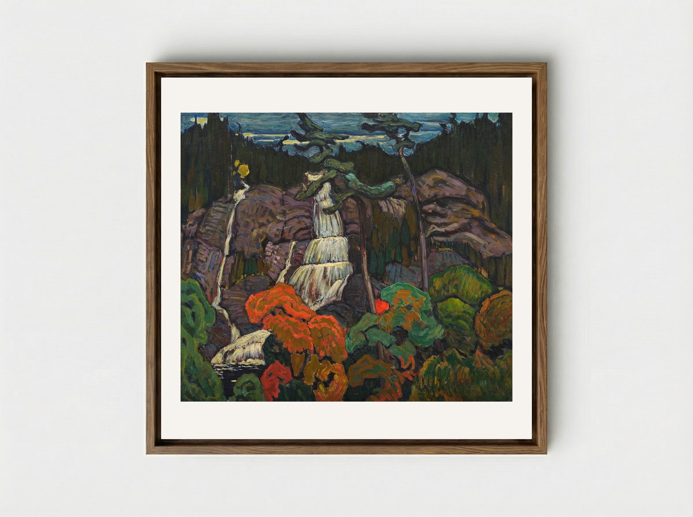 Algoma Waterfall - J. E. H. MacDonald - Framed Canvas Wood