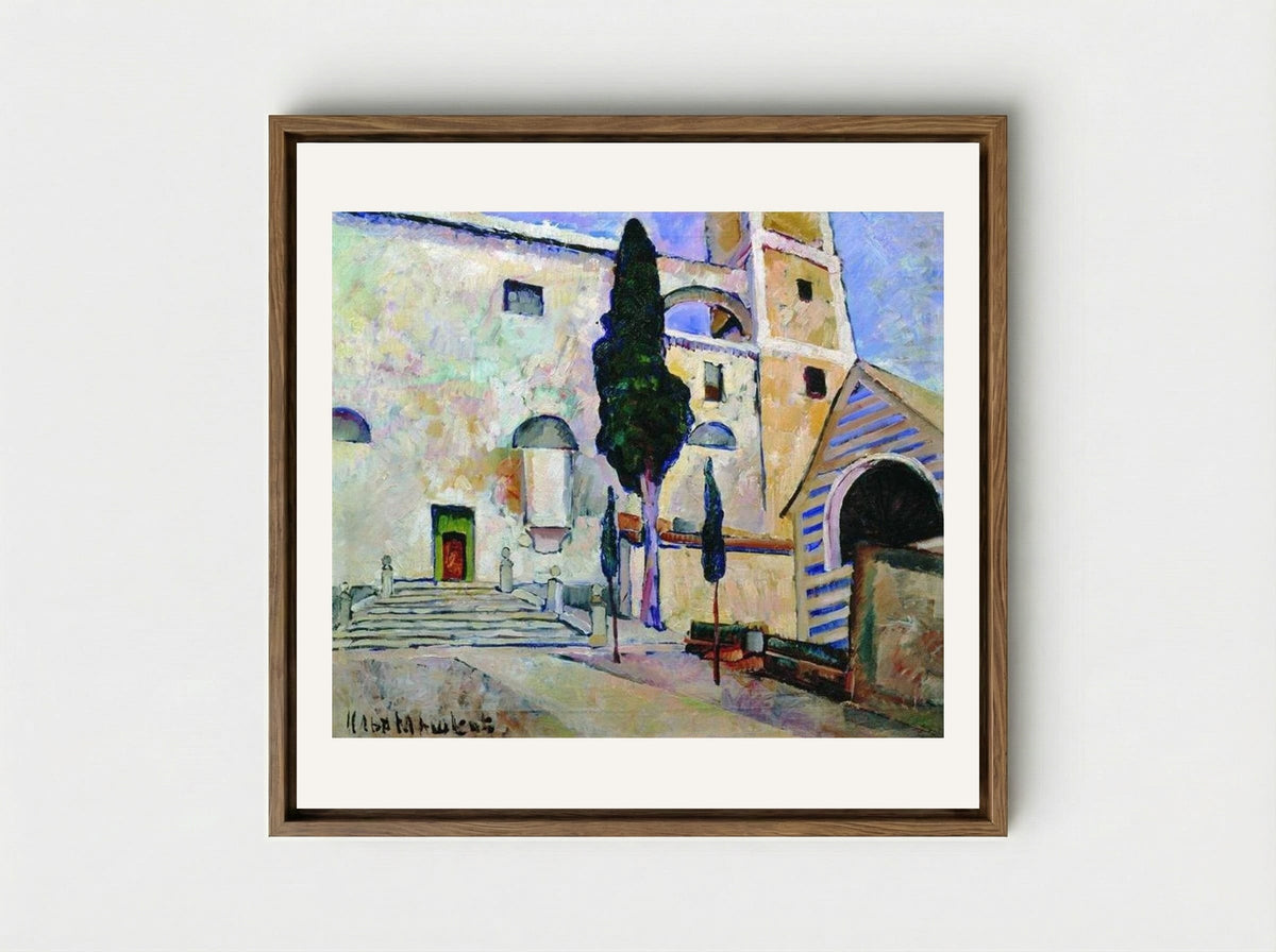 Cypress in the Cathedral Walls, Italy - Ilya Mashkov - Framed Canvas Wood