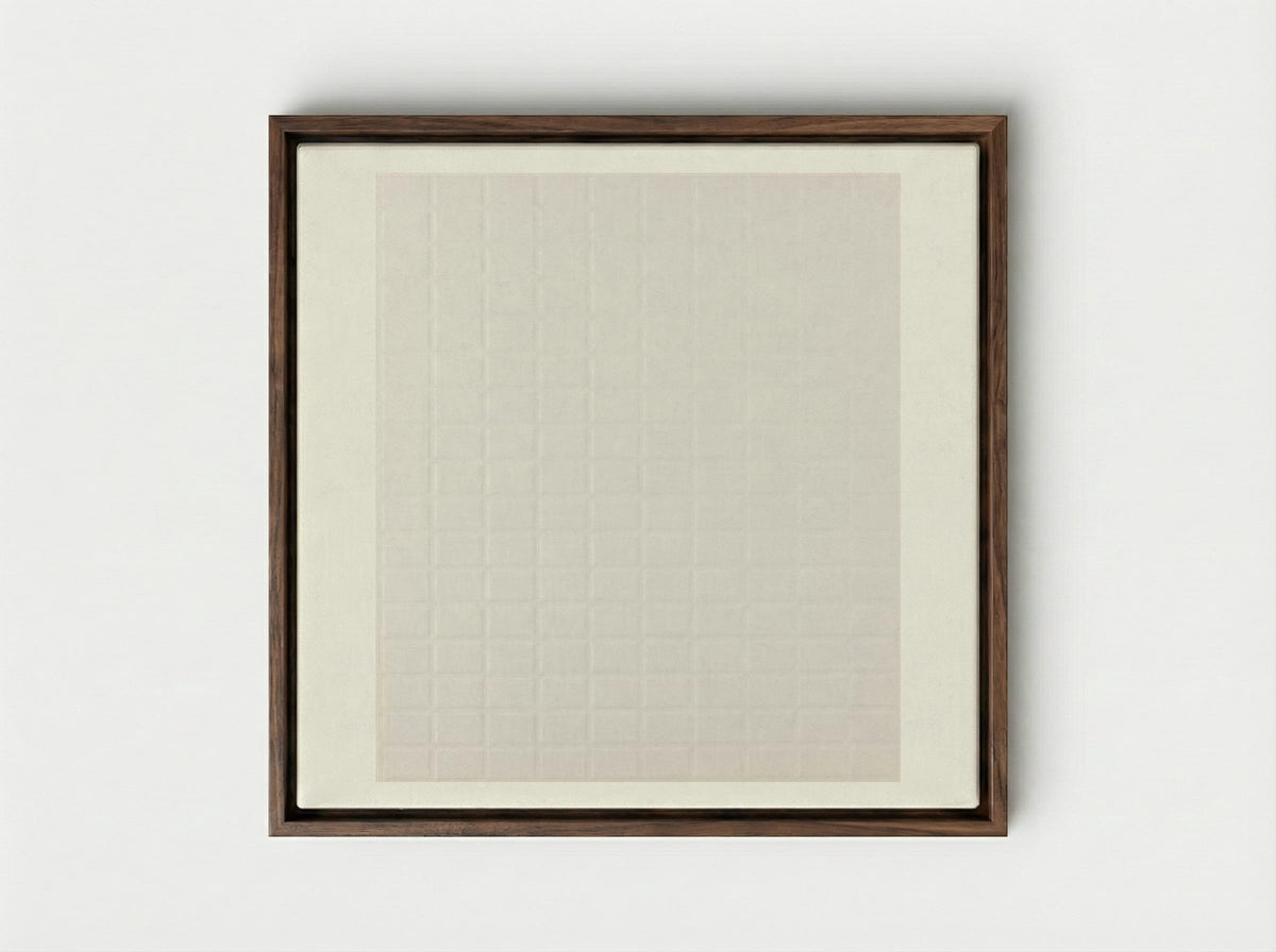 Untitled (Grid Relief) - Jan Schoonhoven - Framed Canvas Dark Wood