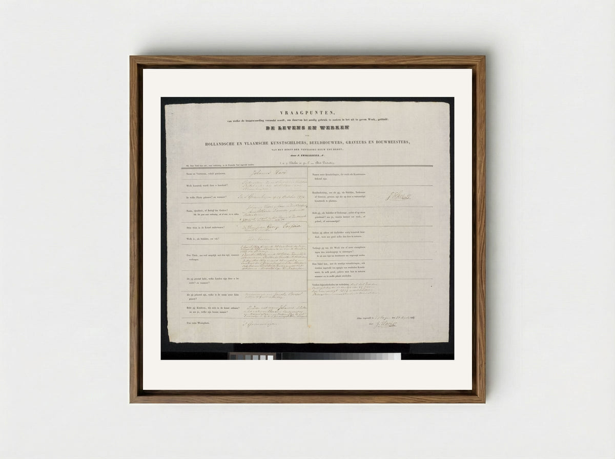 Prof. van der Palm predikend in de Lutherse kerk te 's-Gravenhage voor de koninklijke familie - Johannes Hari (I) - Framed Canvas Wood
