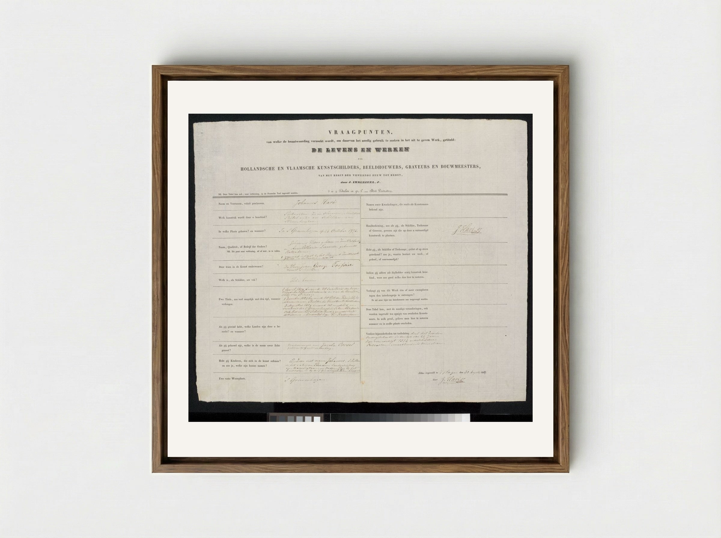 Prof. van der Palm predikend in de Lutherse kerk te 's-Gravenhage voor de koninklijke familie - Johannes Hari (I) - Framed Canvas Wood