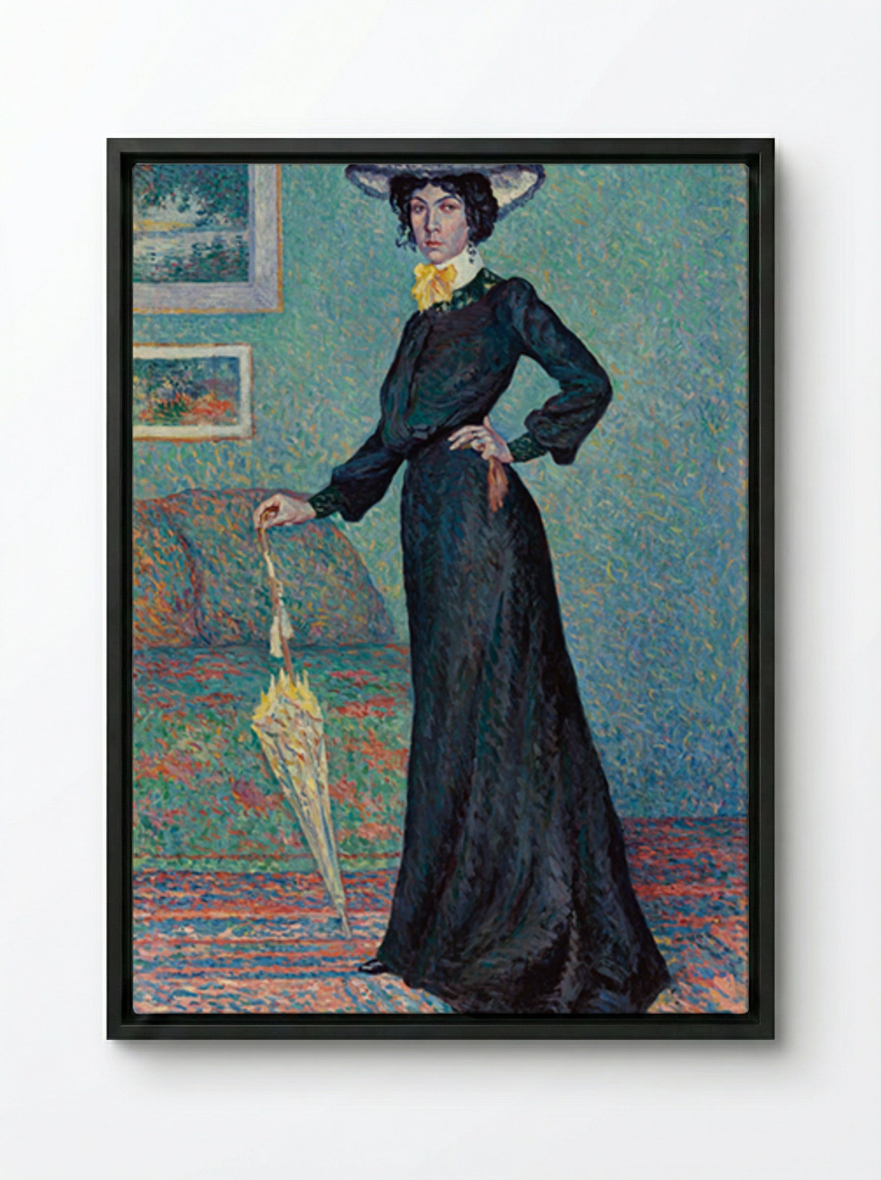 Lucie Cousturier - Maximilien Luce - Framed Canvas Black
