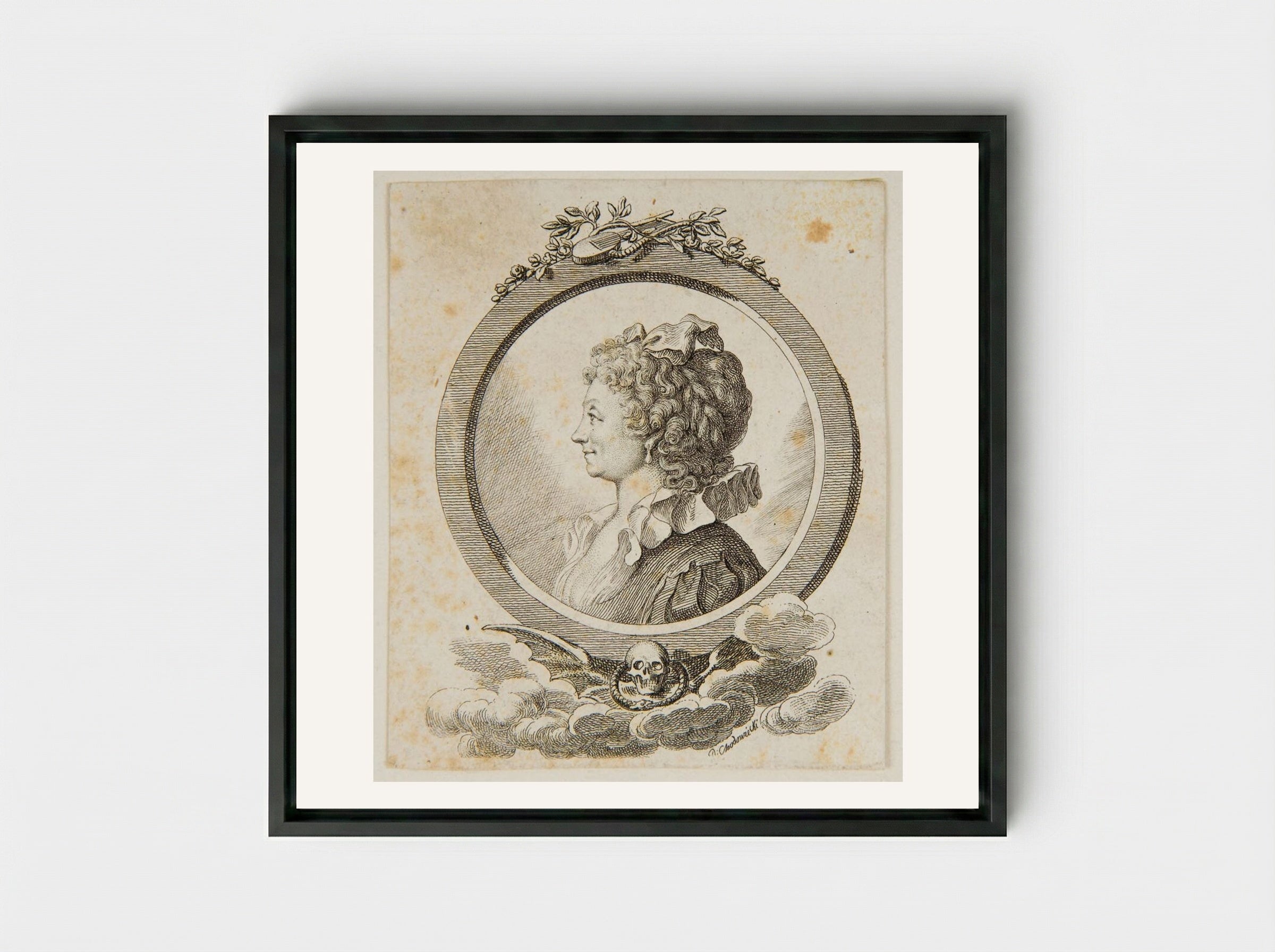 Sophie Becker Schwarz - Daniel Nikolaus Chodowiecki - Framed Canvas Black