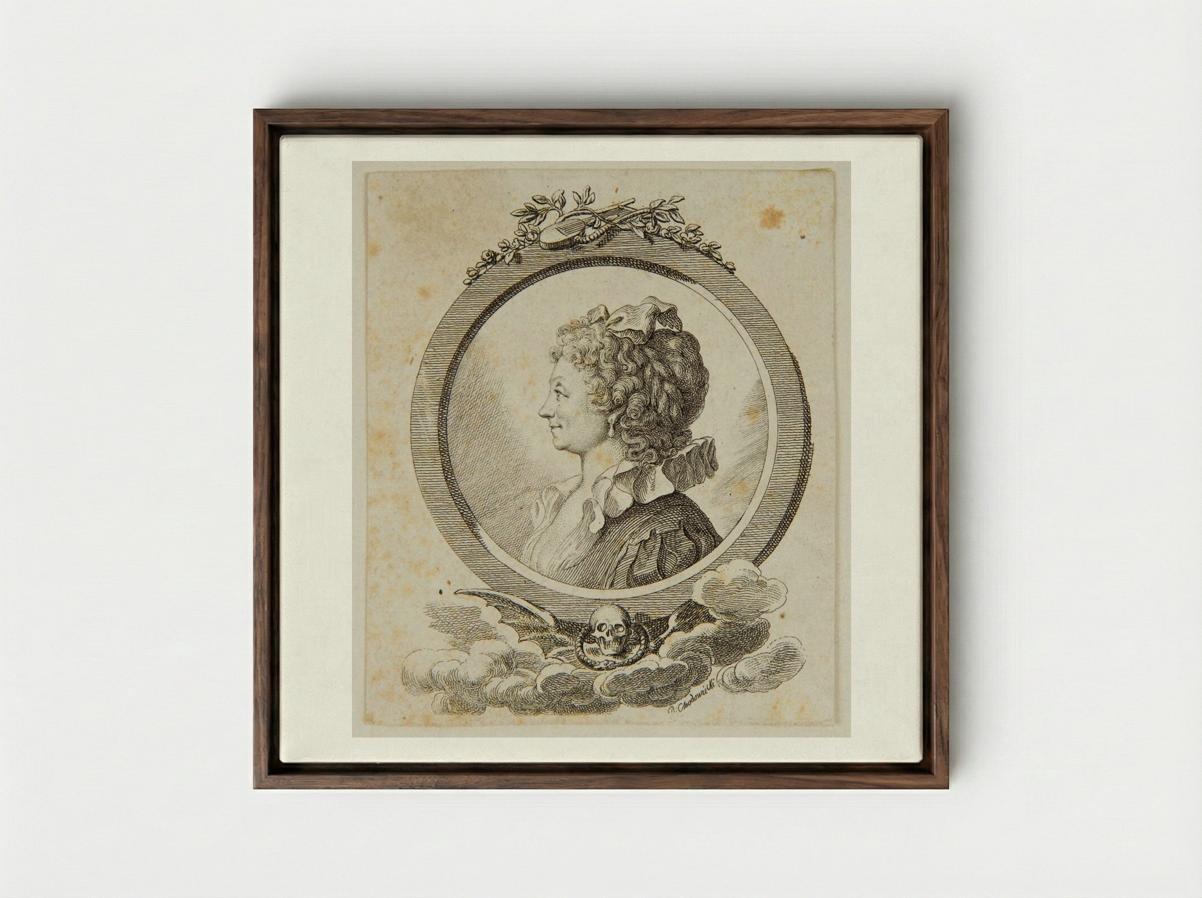 Sophie Becker Schwarz - Daniel Nikolaus Chodowiecki - Framed Canvas Dark Wood