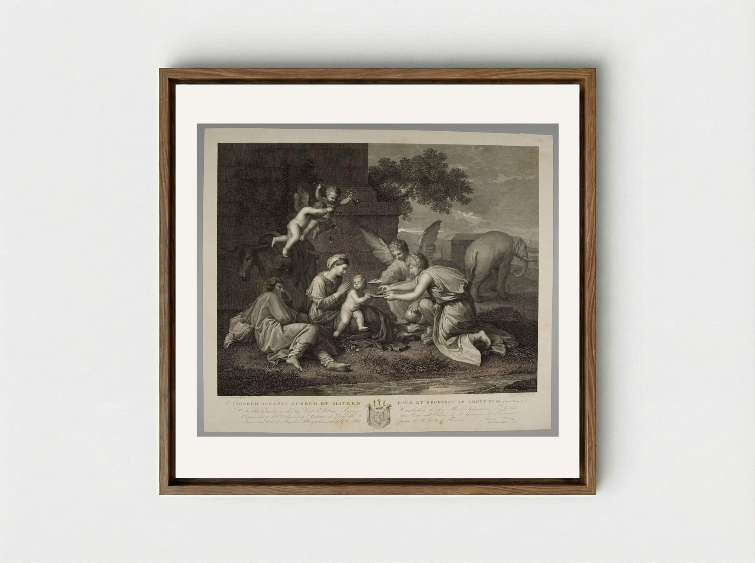 Repose in Egypt - Antonio Perfetti - Framed Canvas Wood