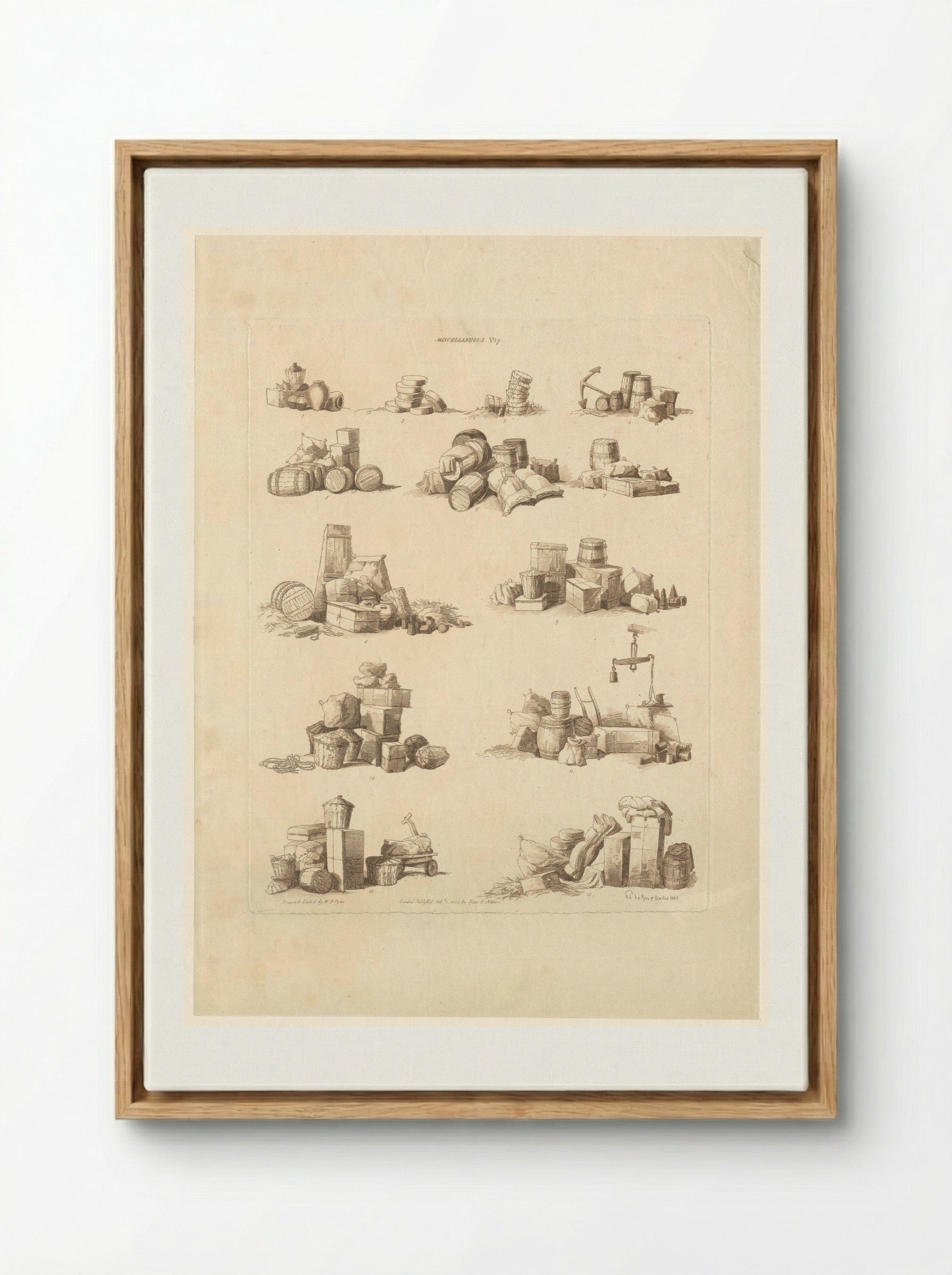 Dertien stapels met diverse containers - John Hill - Framed Canvas Wood