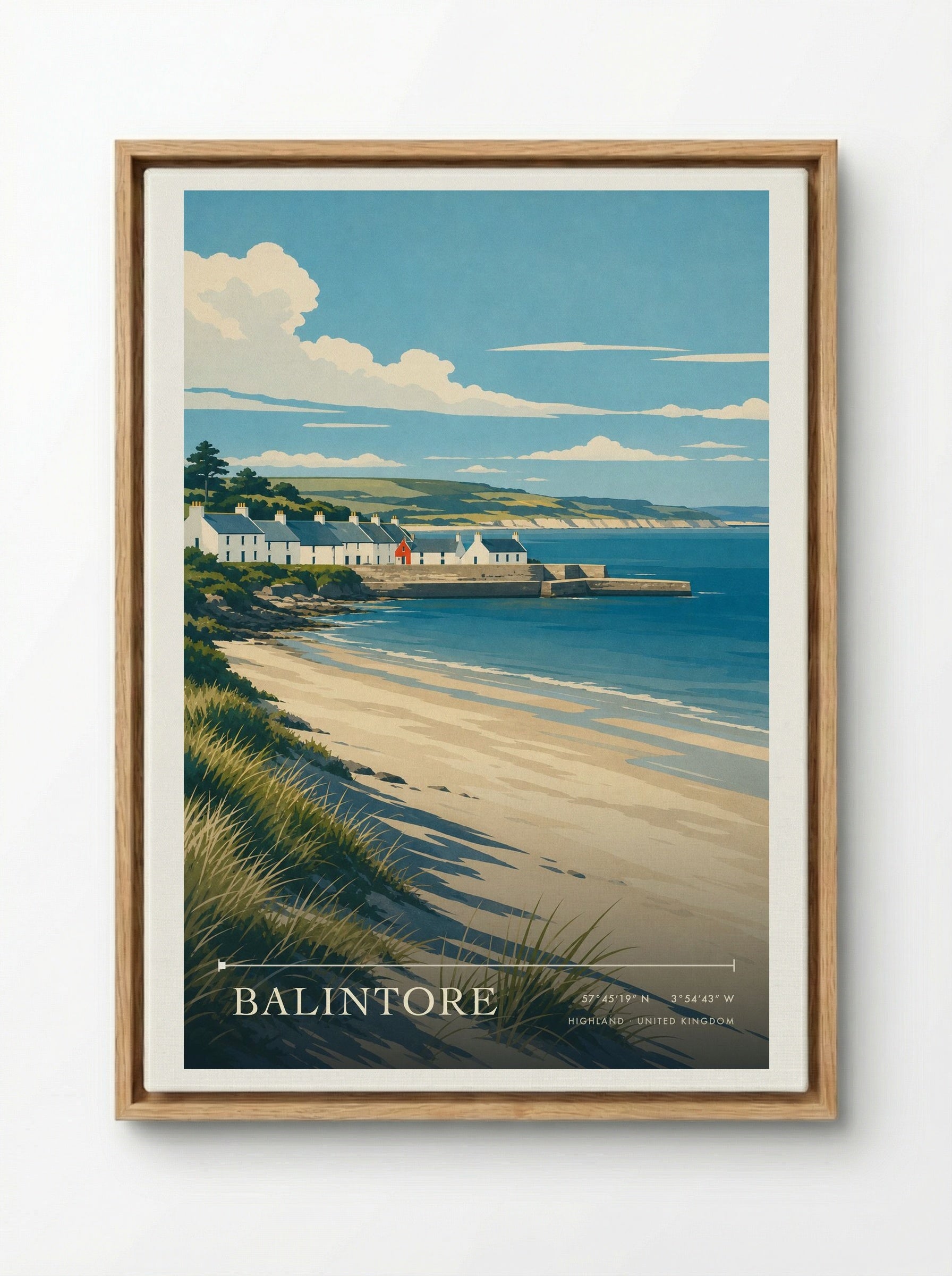 Balintore Highland United Kingdom Travel Poster - Framed Canvas Wood