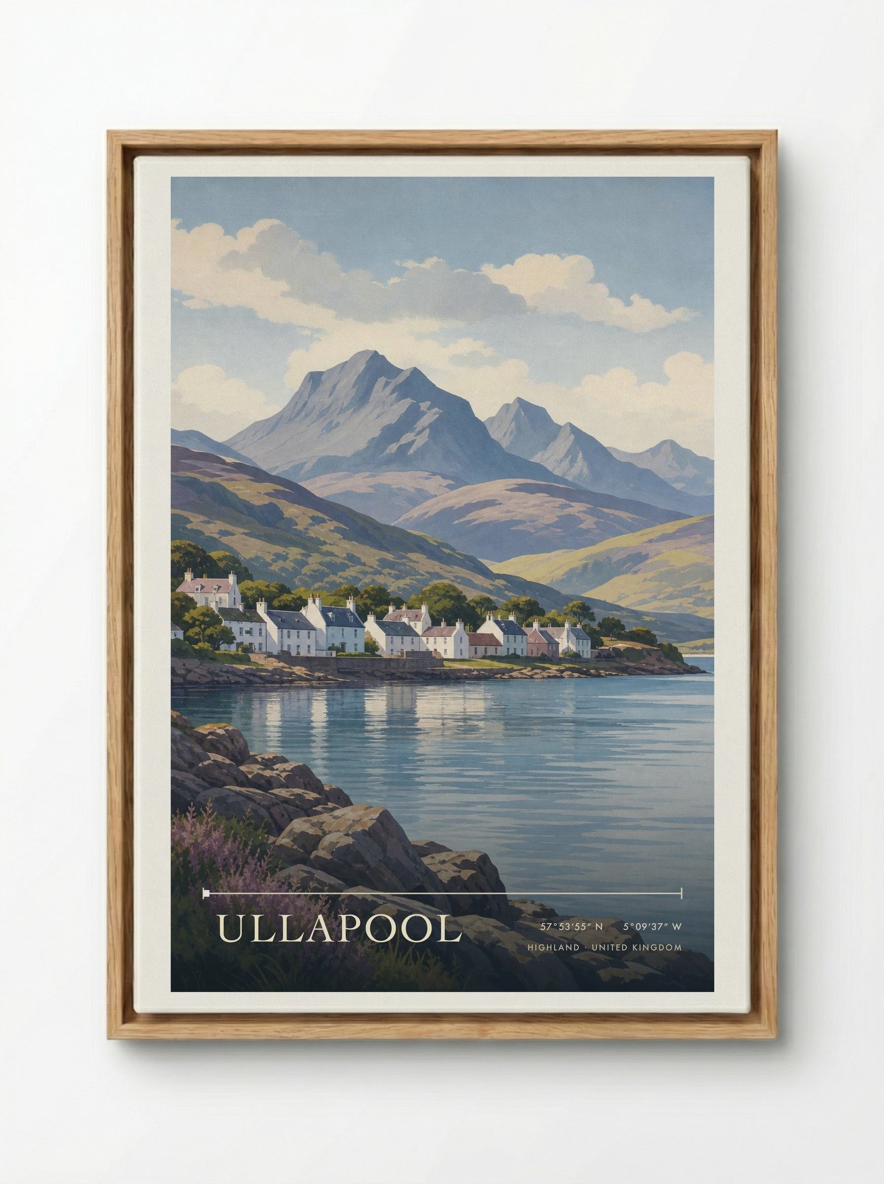 Ullapool Highland United Kingdom Travel Poster - Framed Canvas Wood