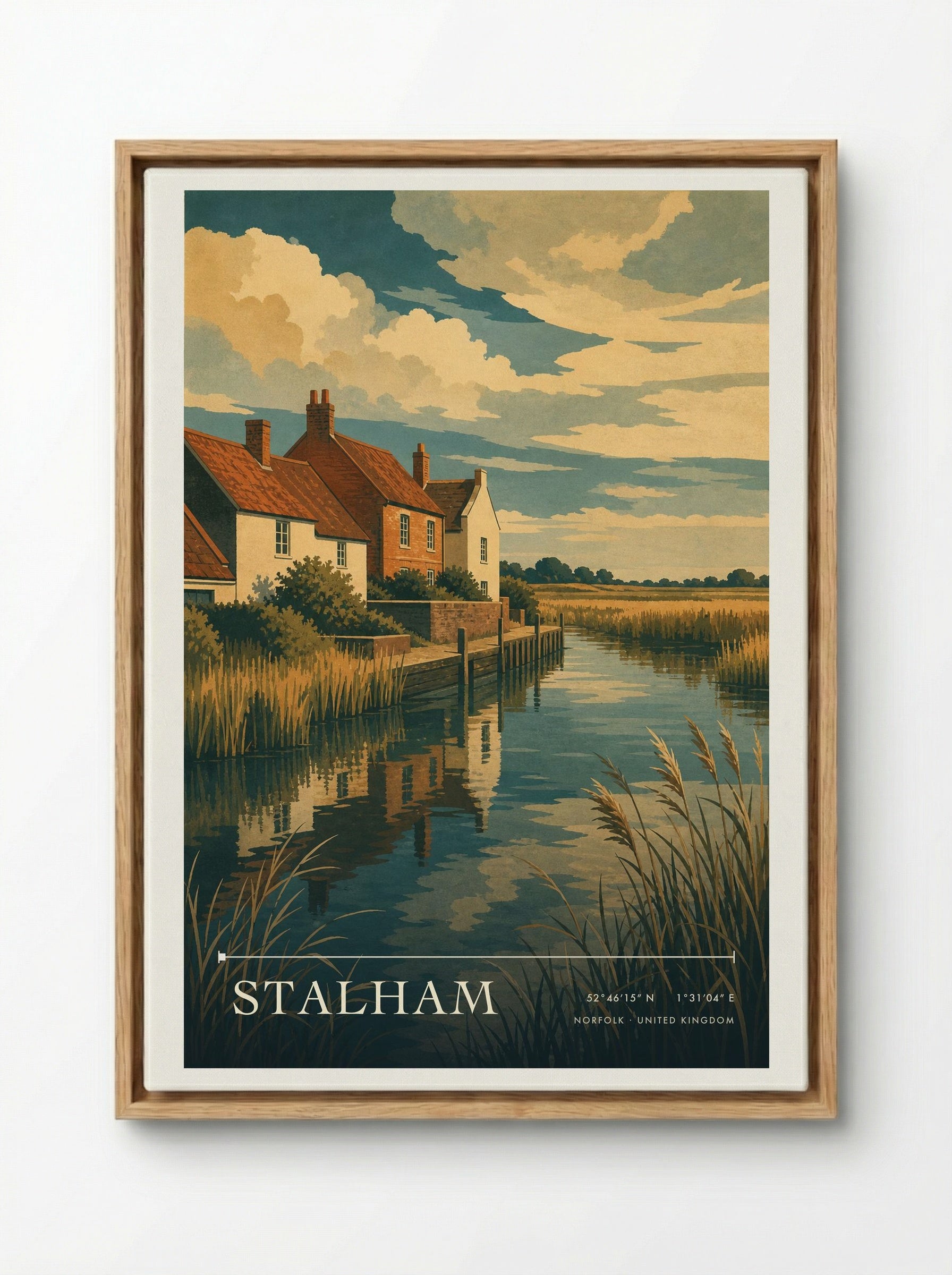 Stalham Norfolk United Kingdom Travel Poster - Framed Canvas Wood
