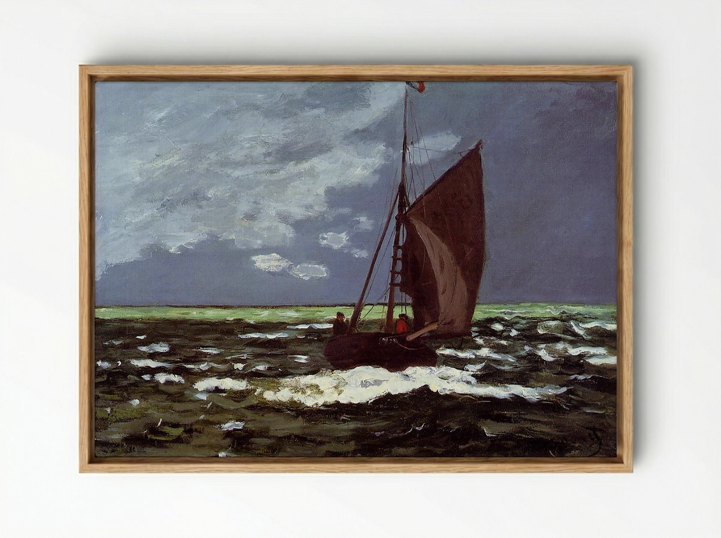 Stormy Seascape - Eugène Boudin - Framed Canvas Wood