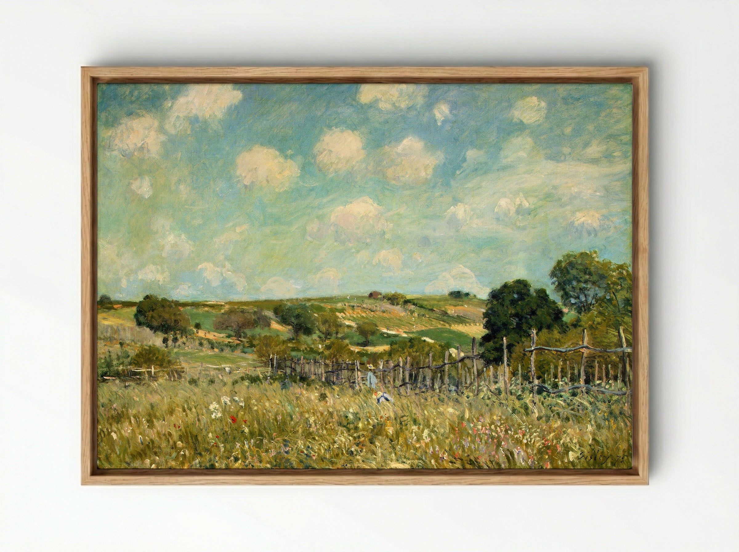 Meadow with Fence - Armand Guillaumin - Framed Canvas Wood