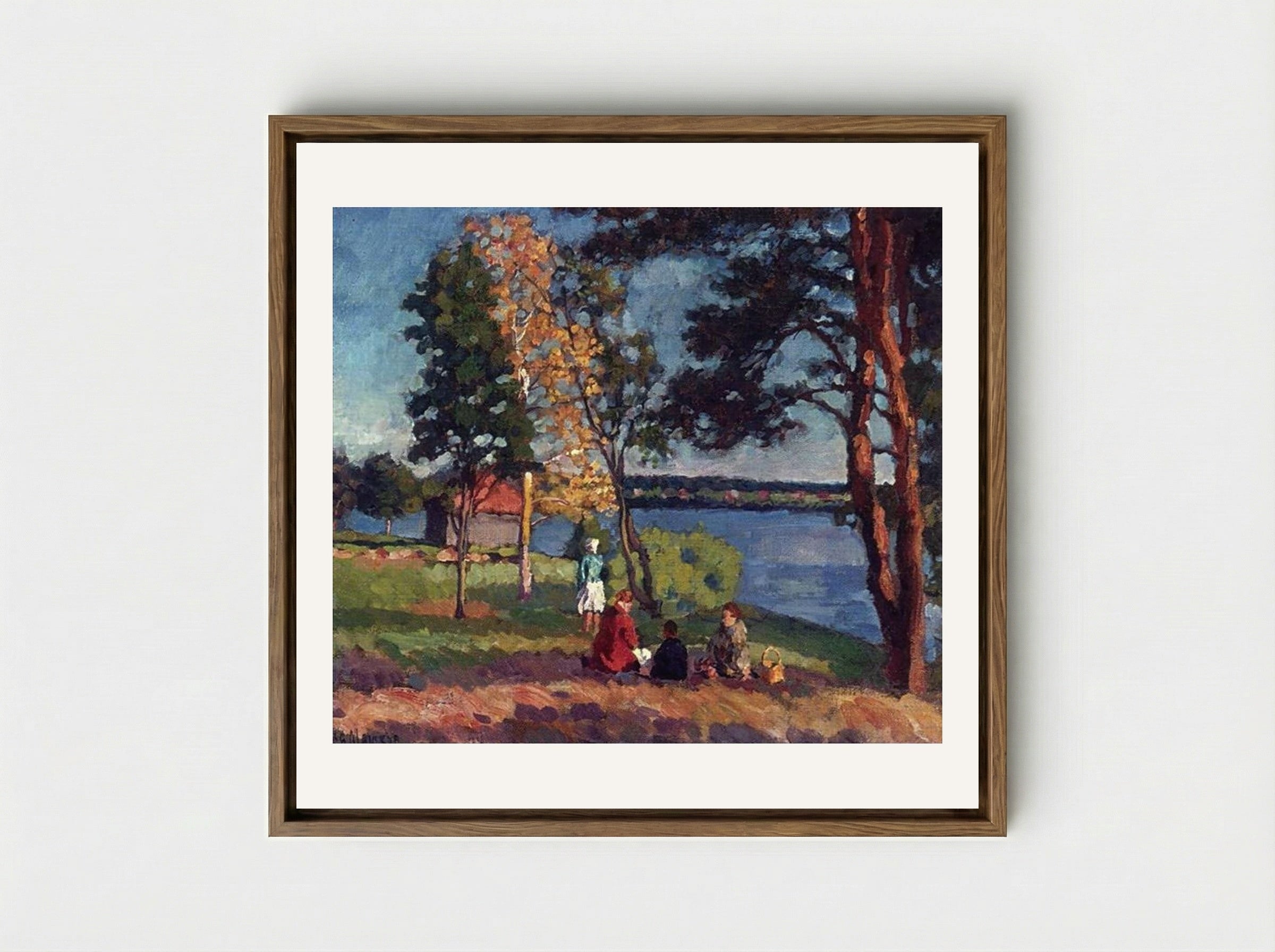 Bank of the Neva. Evening - Ilya Mashkov - Framed Canvas Wood