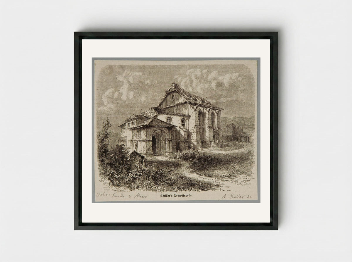 Schiller's Trau-Kapelle - A. Müller - Framed Canvas Black
