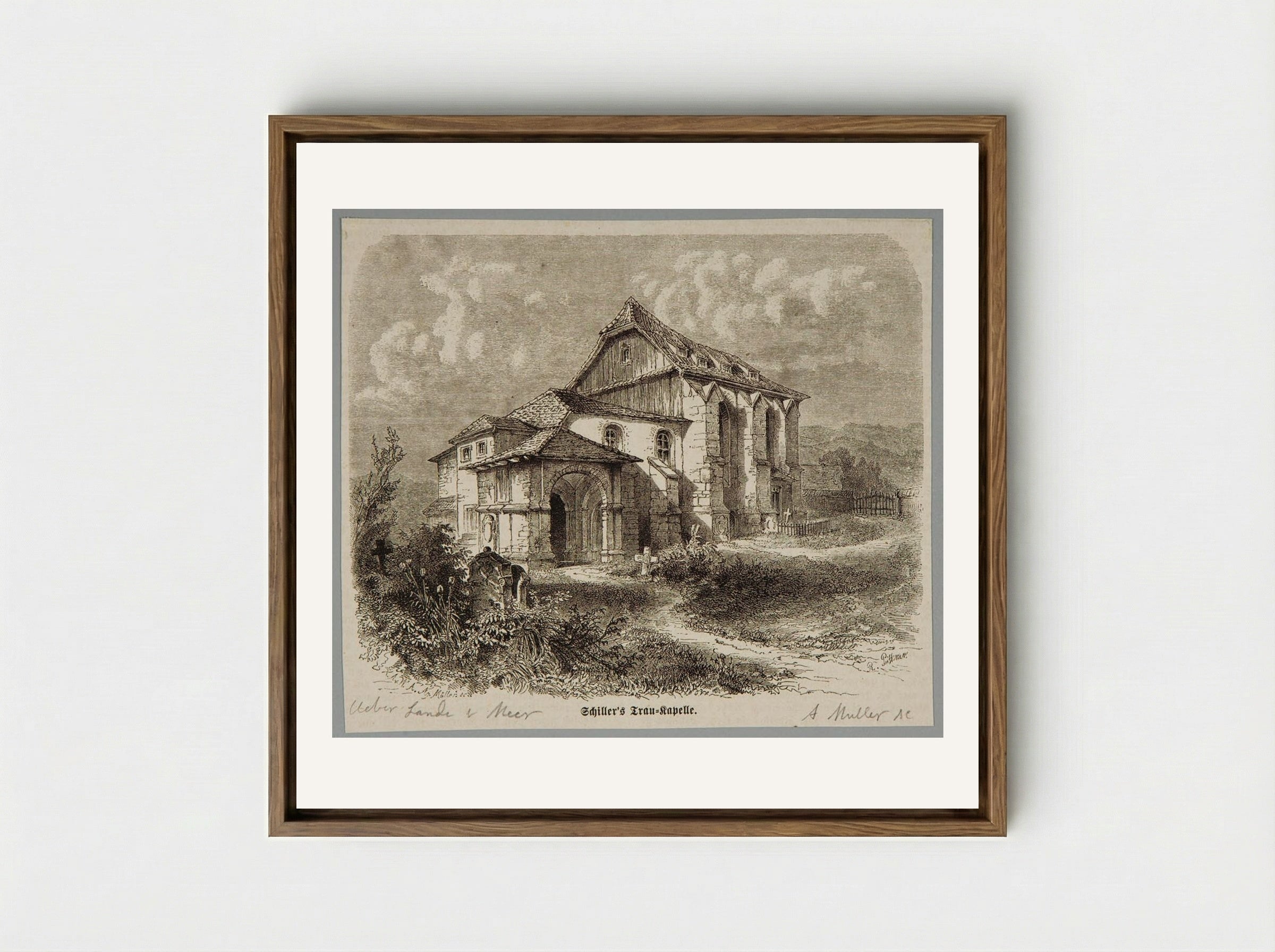 Schiller's Trau-Kapelle - A. Müller - Framed Canvas Wood