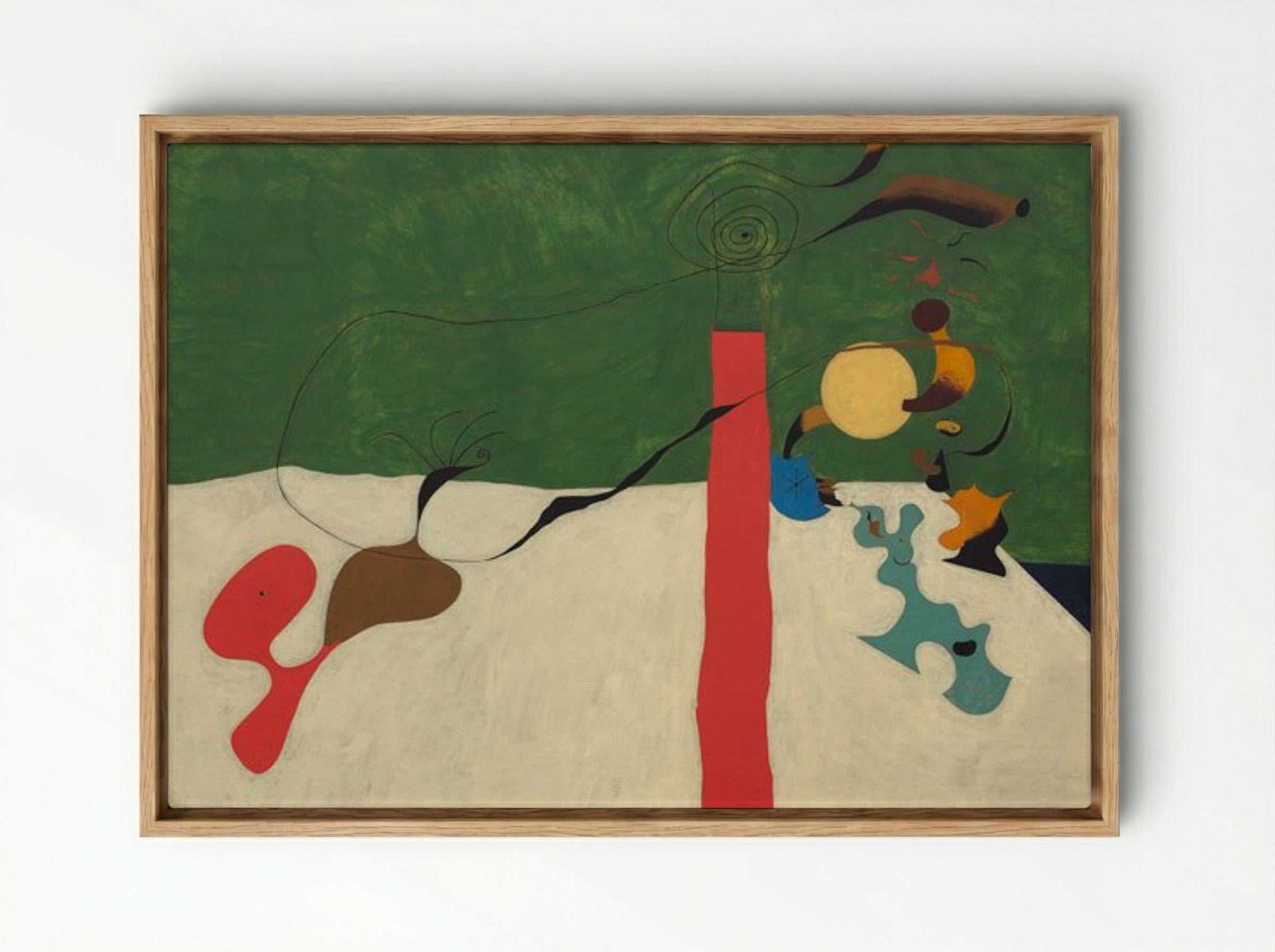 Still Life with Lamp - Joan Miró - Framed Canvas Wood