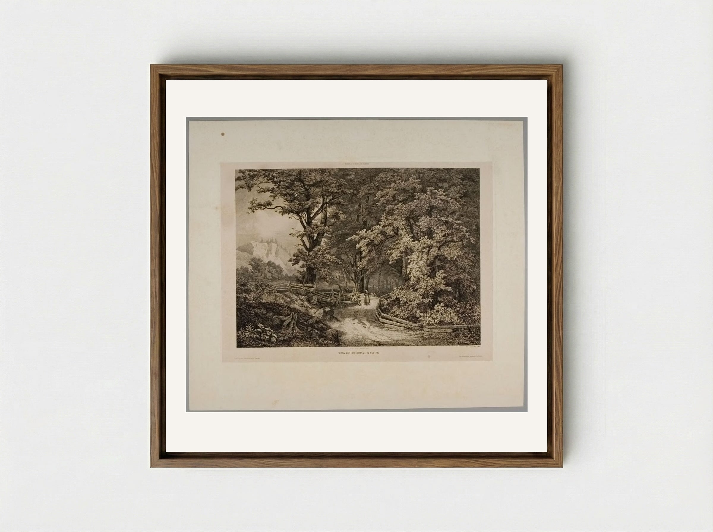 Motiv aus der Ramsau in Bayern - Karl Borromäus Post - Framed Canvas Wood