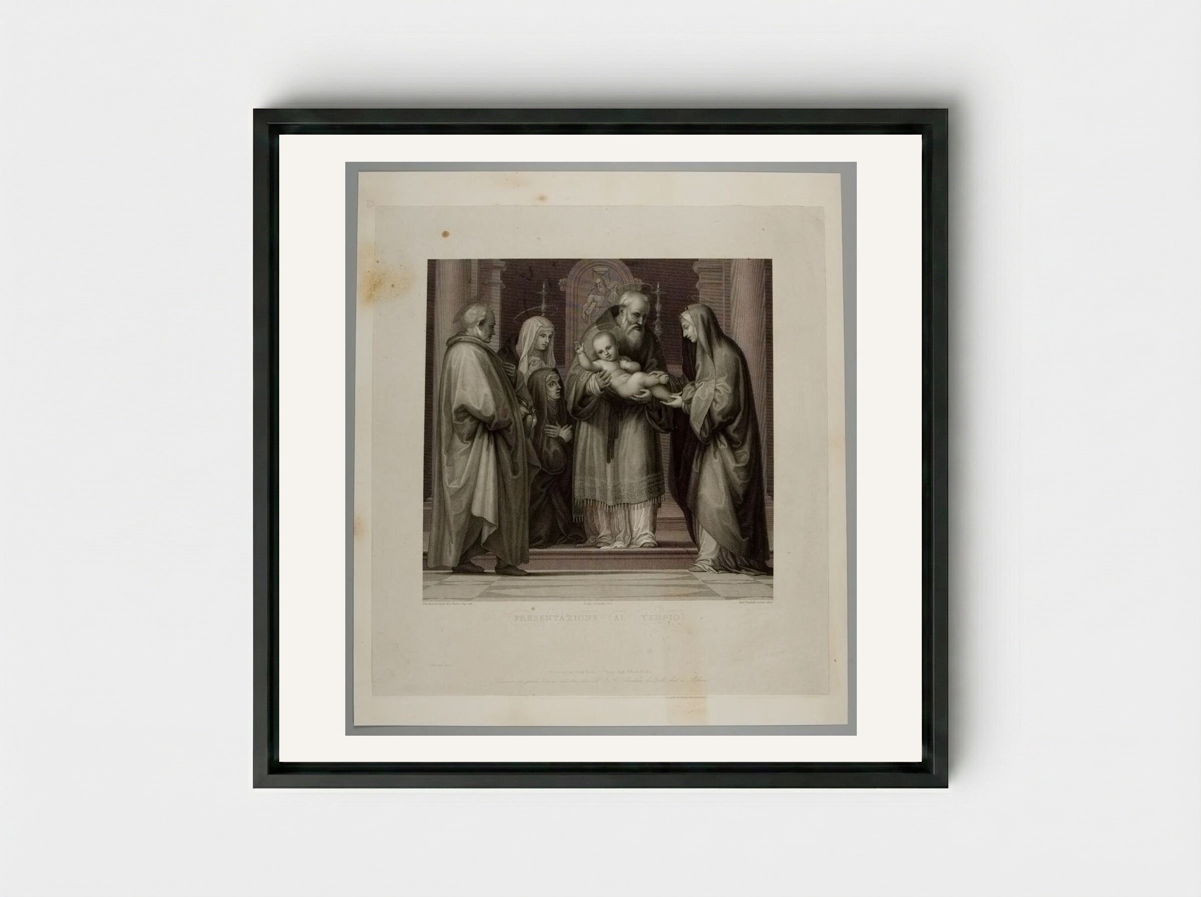 Presentazione al Tempio - Antonio Perfetti - Framed Canvas Black