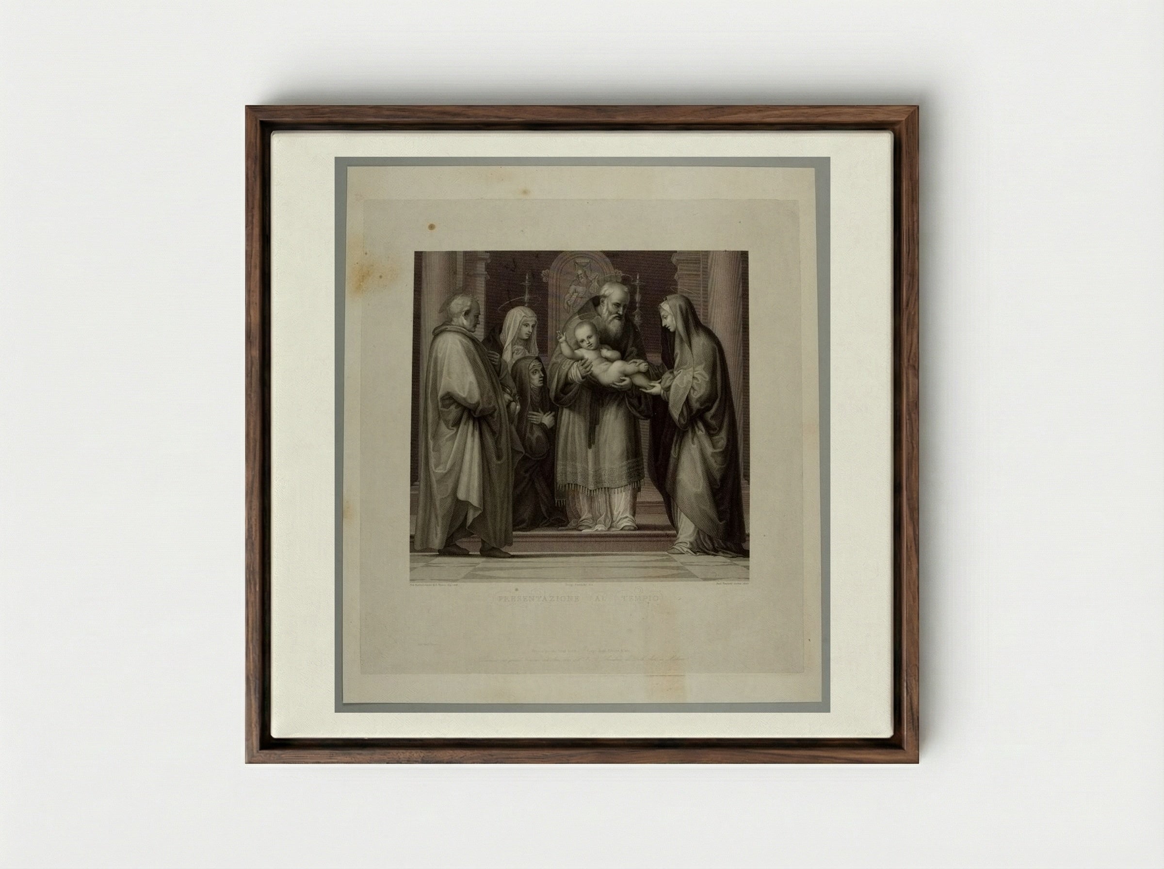 Presentazione al Tempio - Antonio Perfetti - Framed Canvas Dark Wood