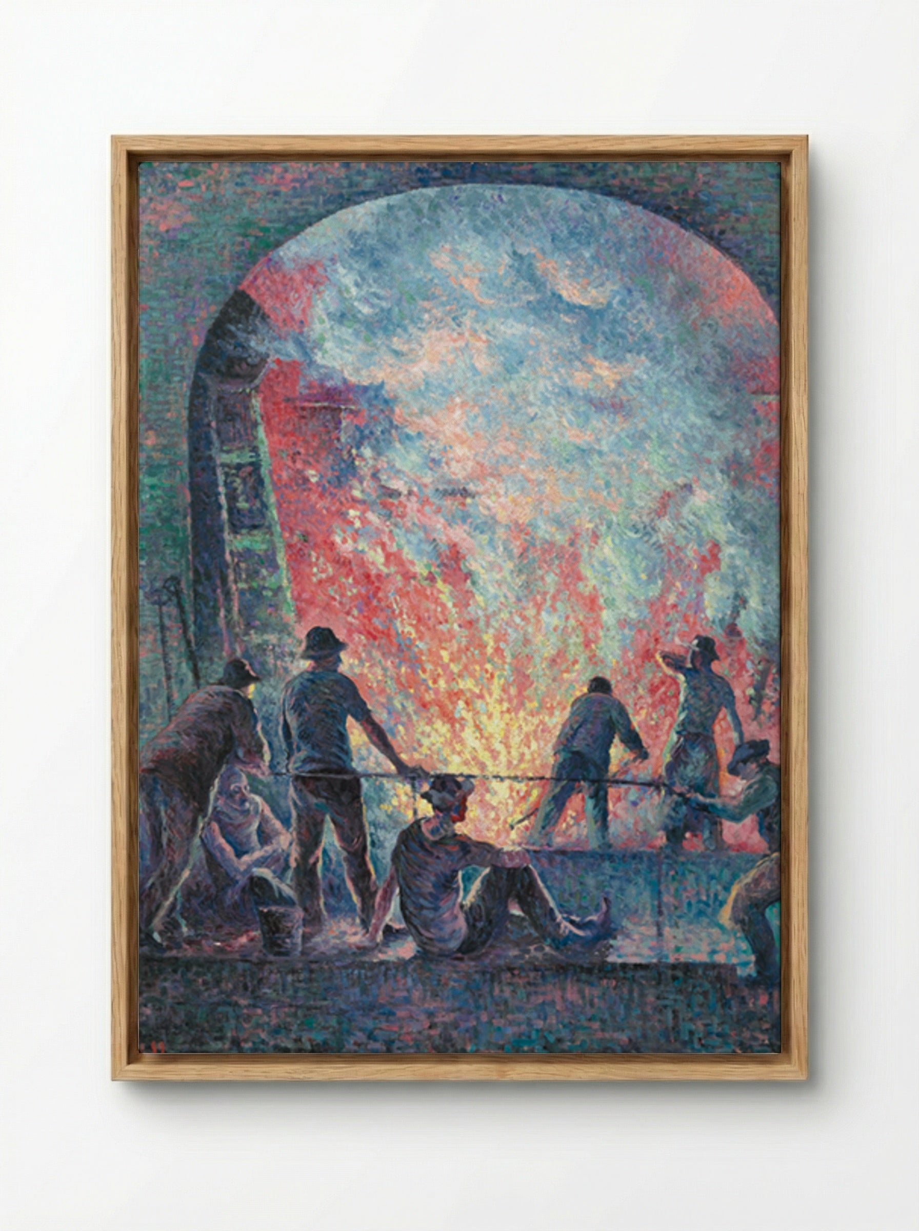 L'acierie - Maximilien Luce - Framed Canvas Wood