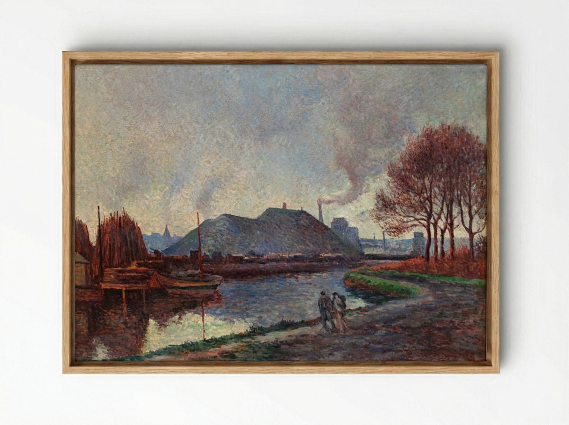 The River Sambre at Charleroi - Maximilien Luce - Framed Canvas Wood