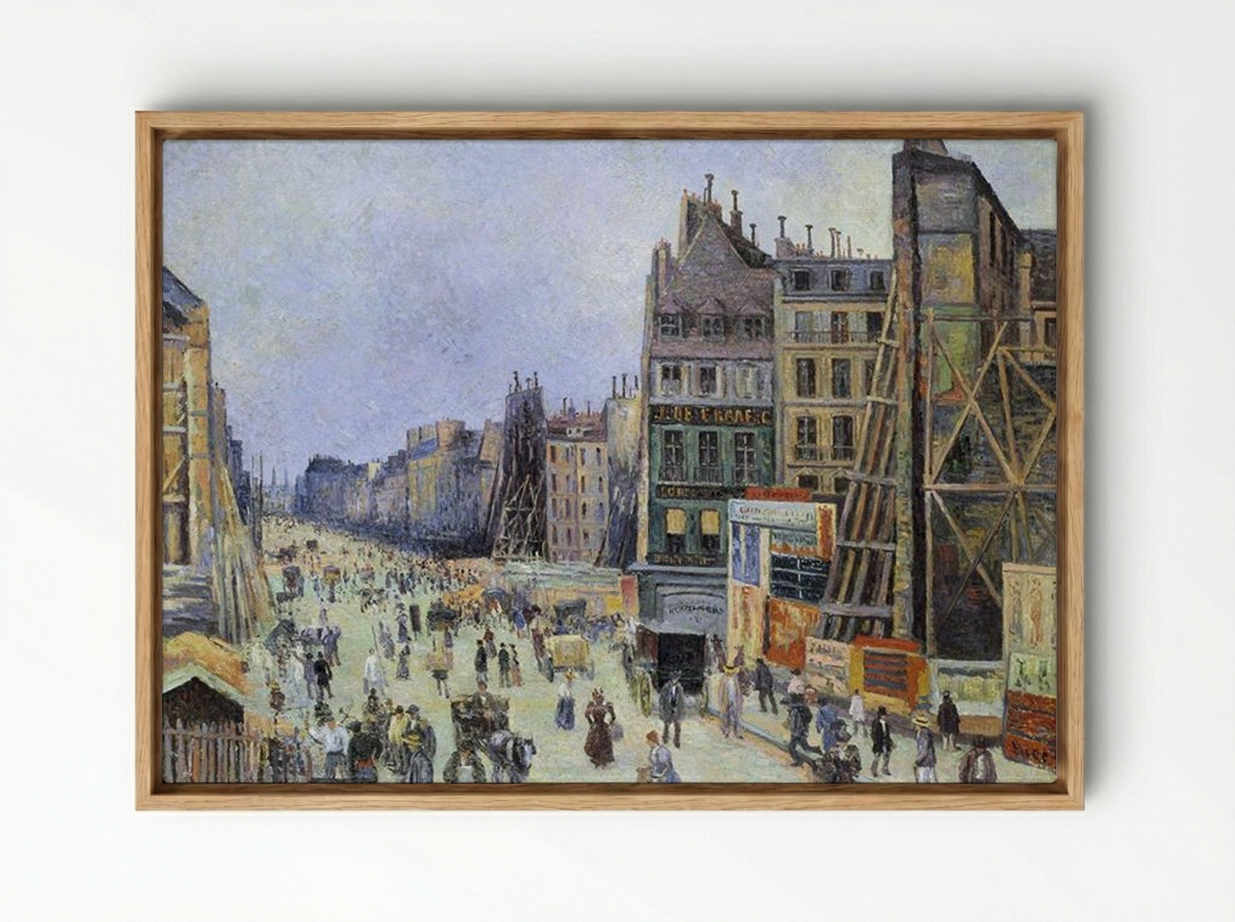 The Opening of Rue Réaumur - Maximilien Luce - Framed Canvas Wood