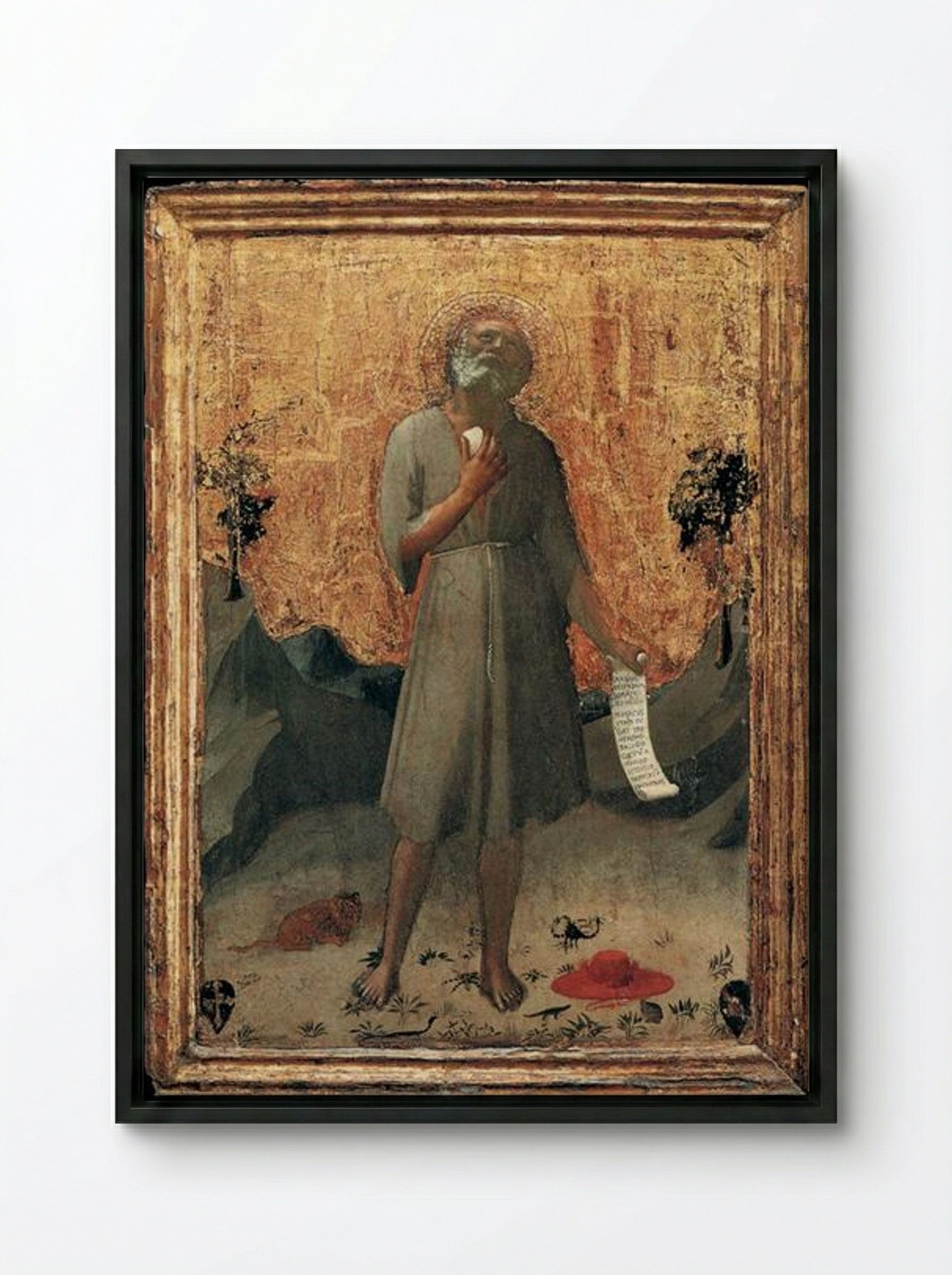 Penitent St. Jerome - Fra Angelico - Framed Canvas Black