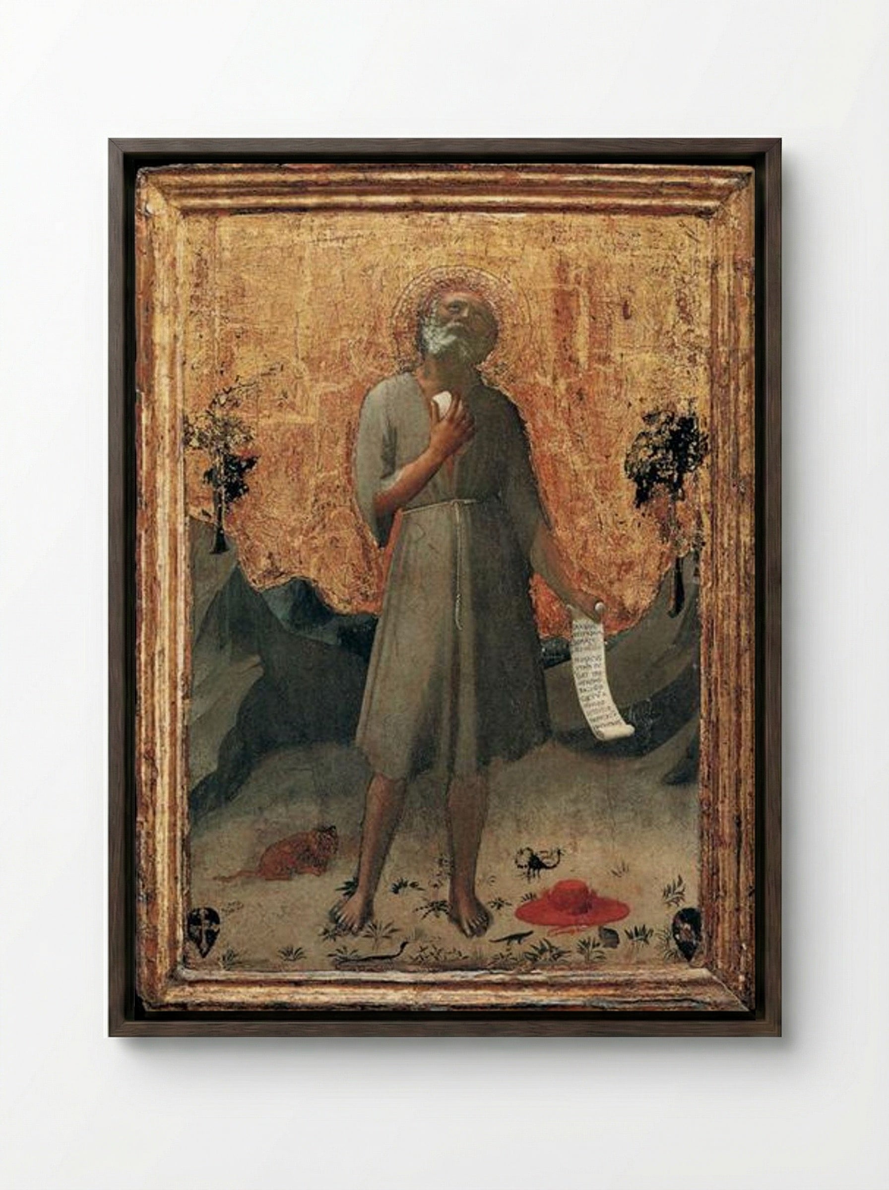 Penitent St. Jerome - Fra Angelico - Framed Canvas Dark Wood