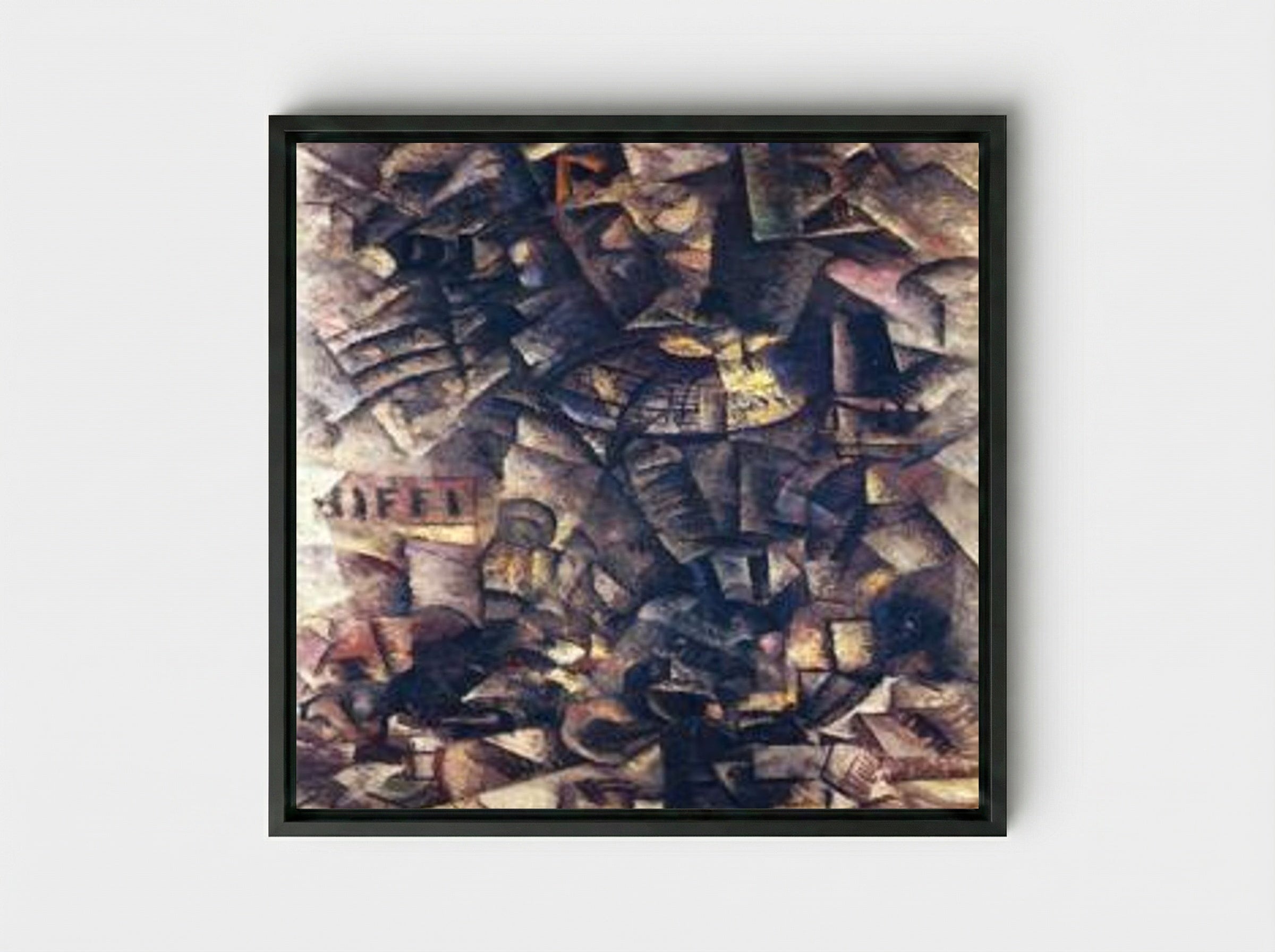Galleria in Milan - Carlo Carrà - Framed Canvas Black
