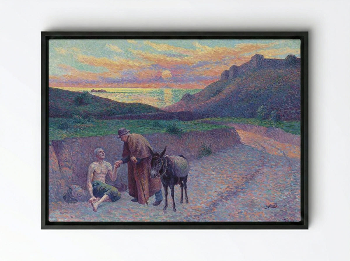 Le Bon Samaritain - Maximilien Luce - Framed Canvas Black