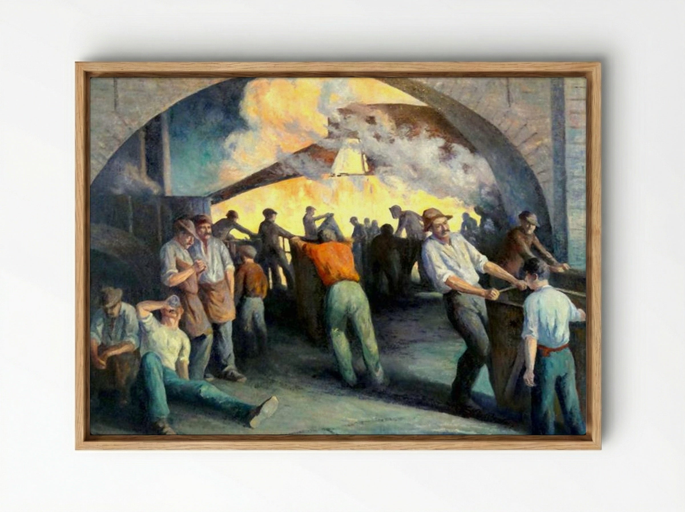 Foundry In Charleroi, La Coulée - Maximilien Luce - Framed Canvas Wood