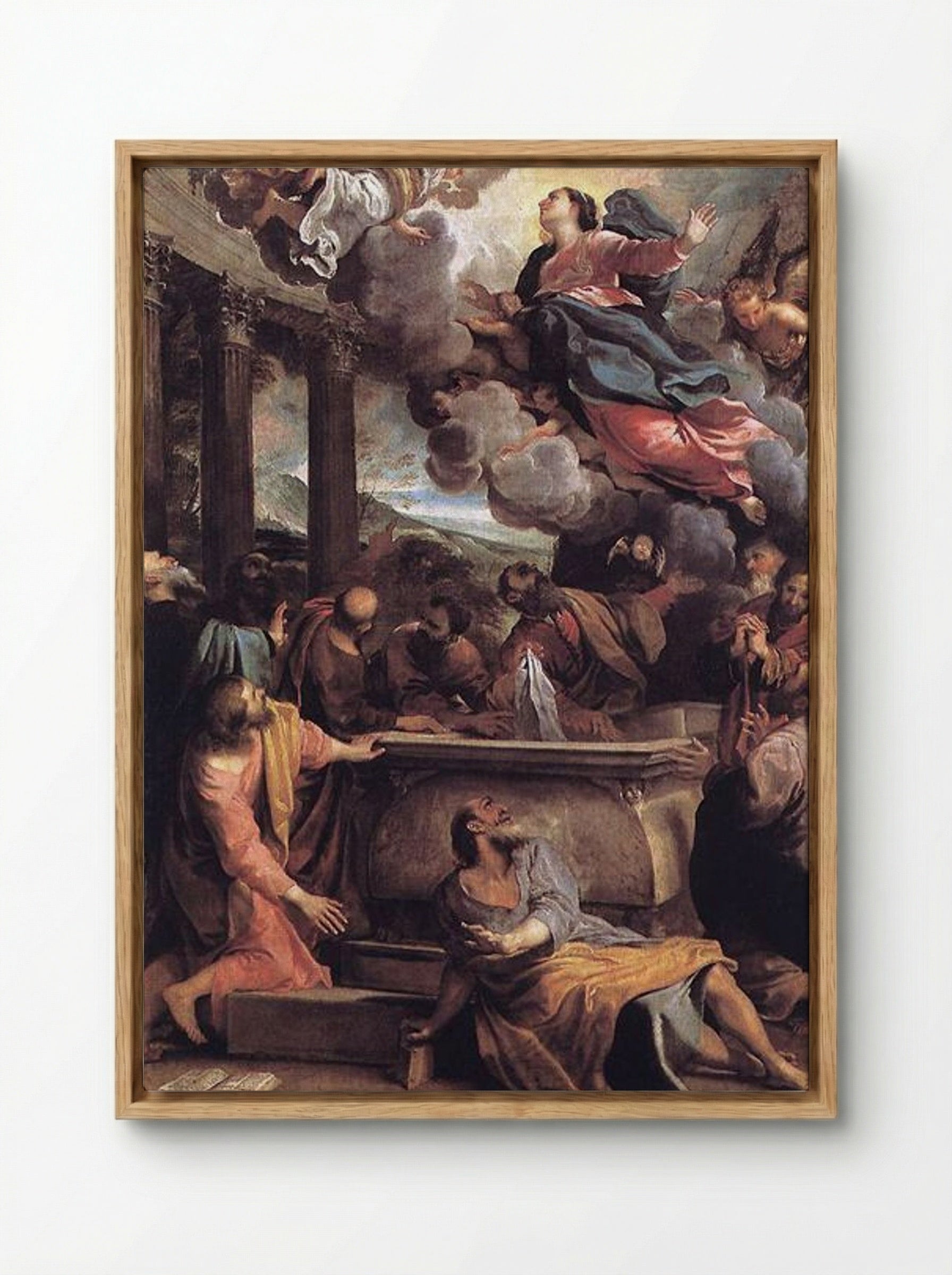The Assumption of the Virgin - Annibale Carracci - Framed Canvas Wood