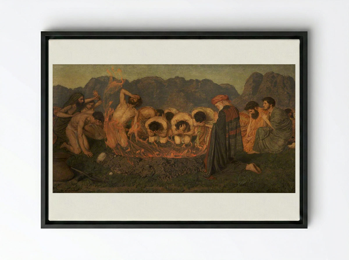 Elijah's Sacrifice - Albert Joseph Moore - Framed Canvas Black