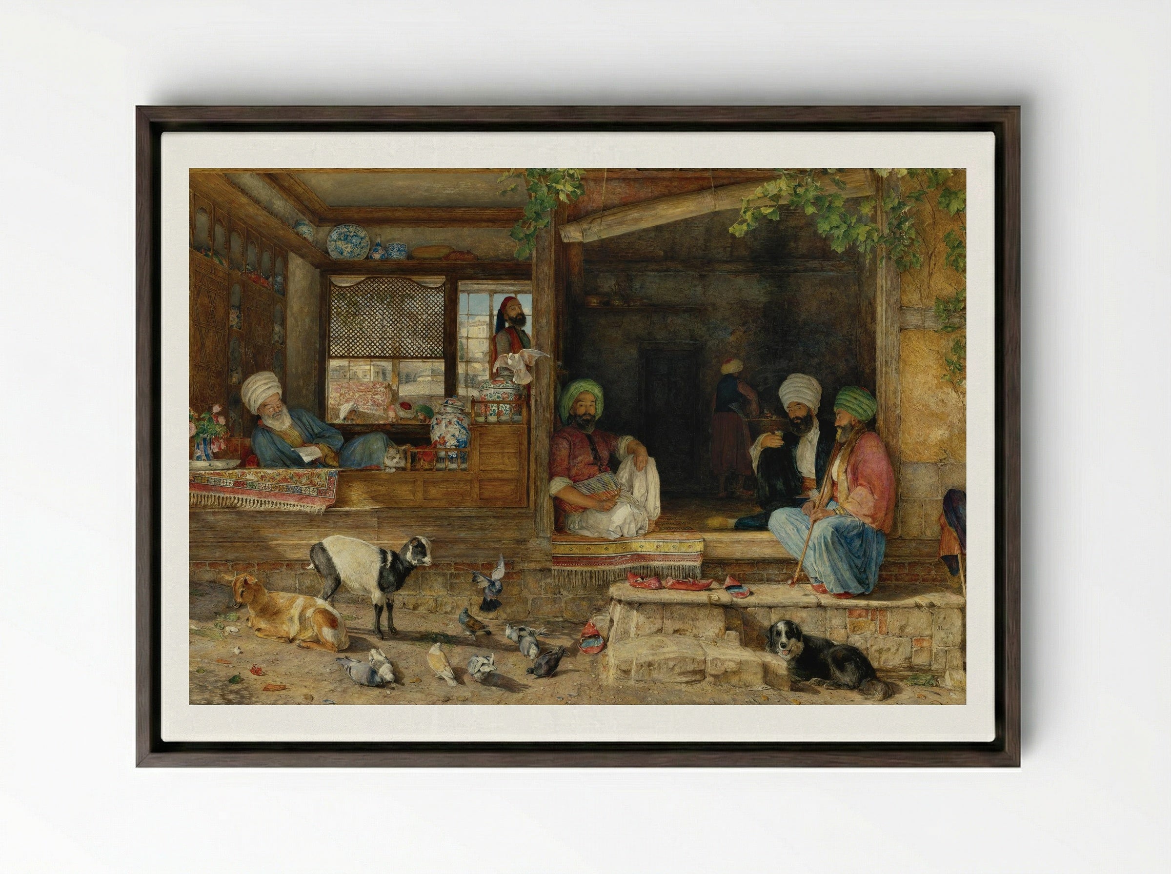 Scutari - John Frederick Lewis - Framed Canvas Dark Wood