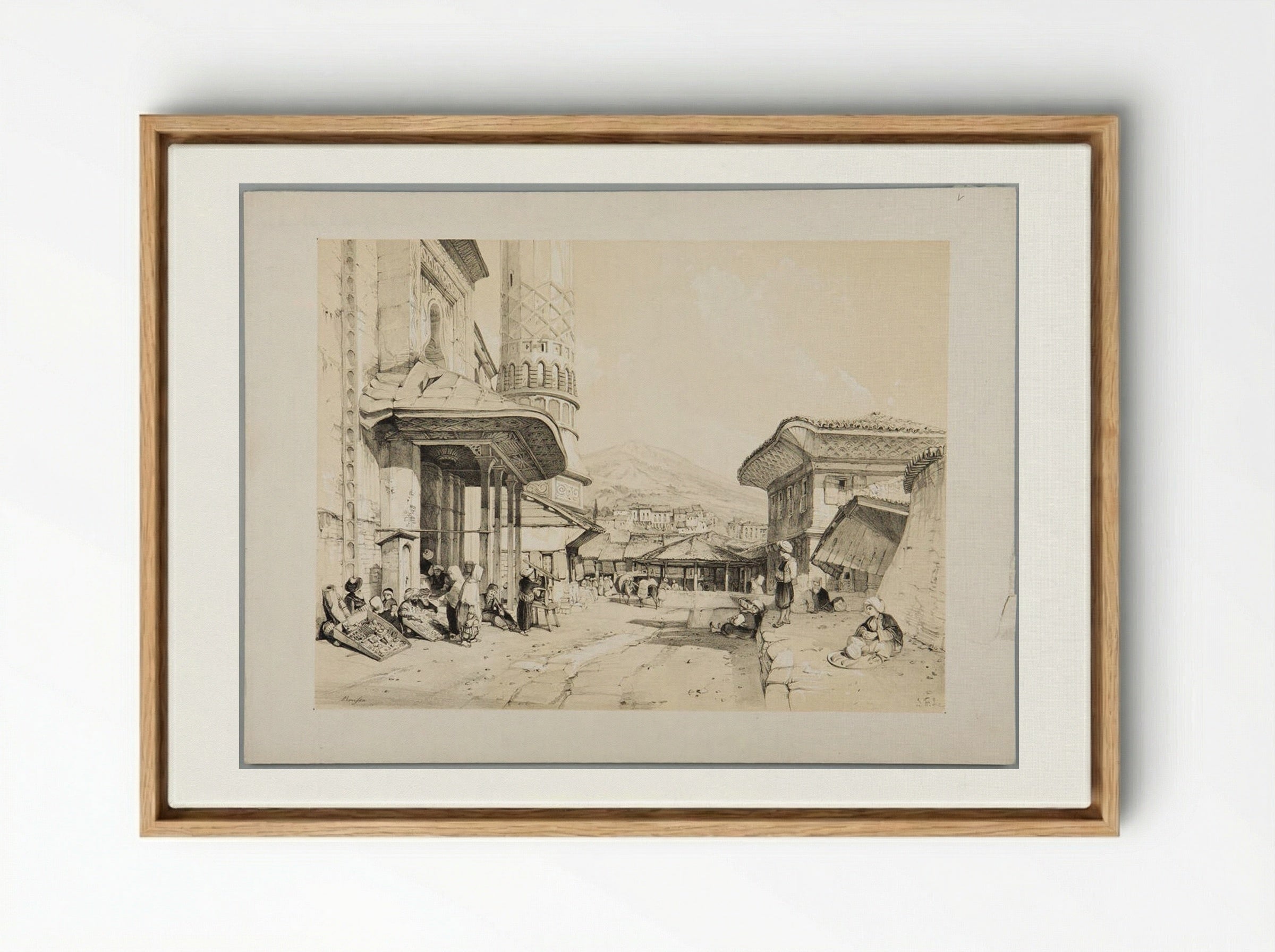 Brusa - John Frederick Lewis - Framed Canvas Wood